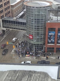 View from our room facing the arena.