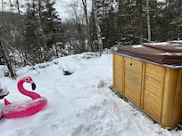 Hot tub mascot Pink Flamingo