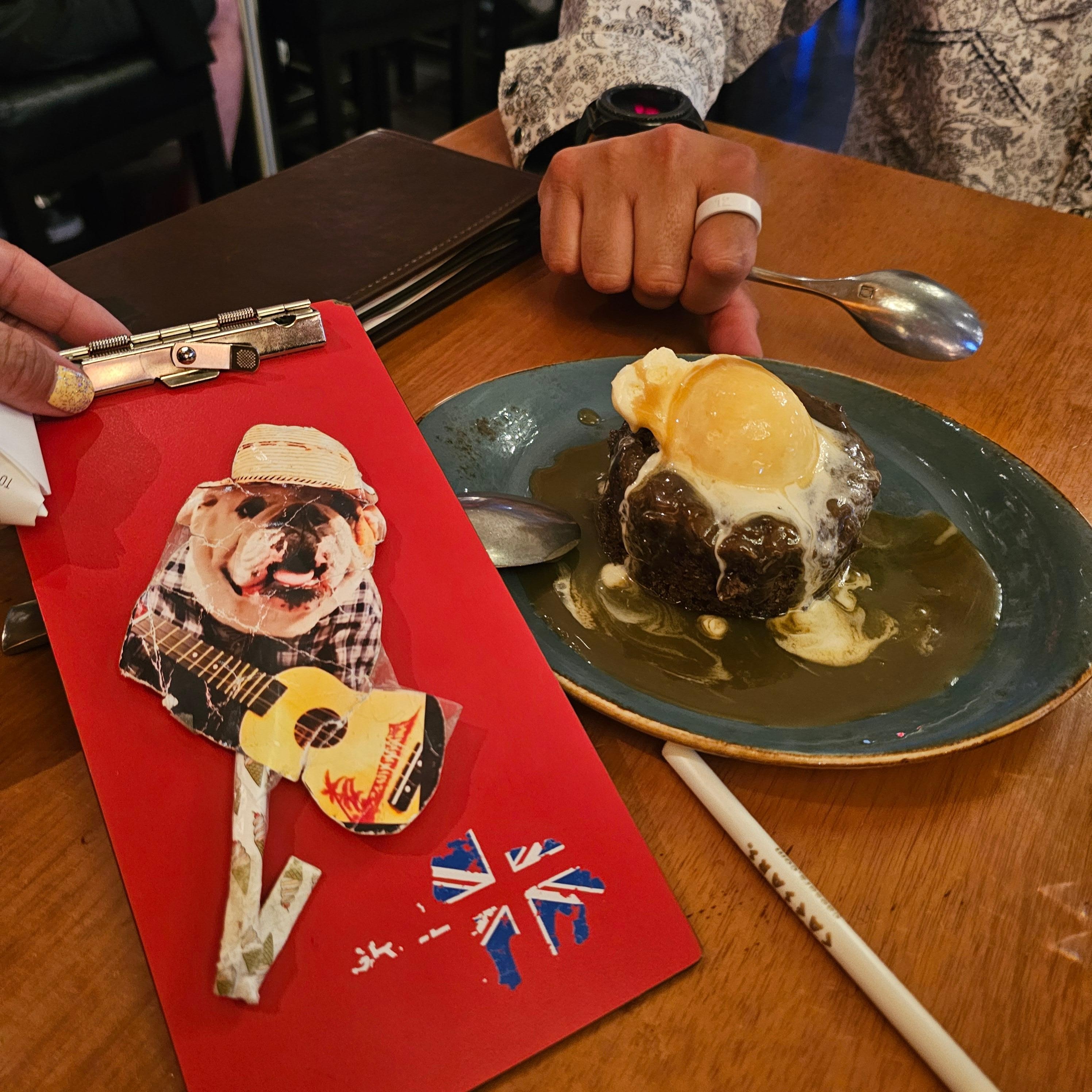 Dessert at Gordon ramsay pub inside hotel