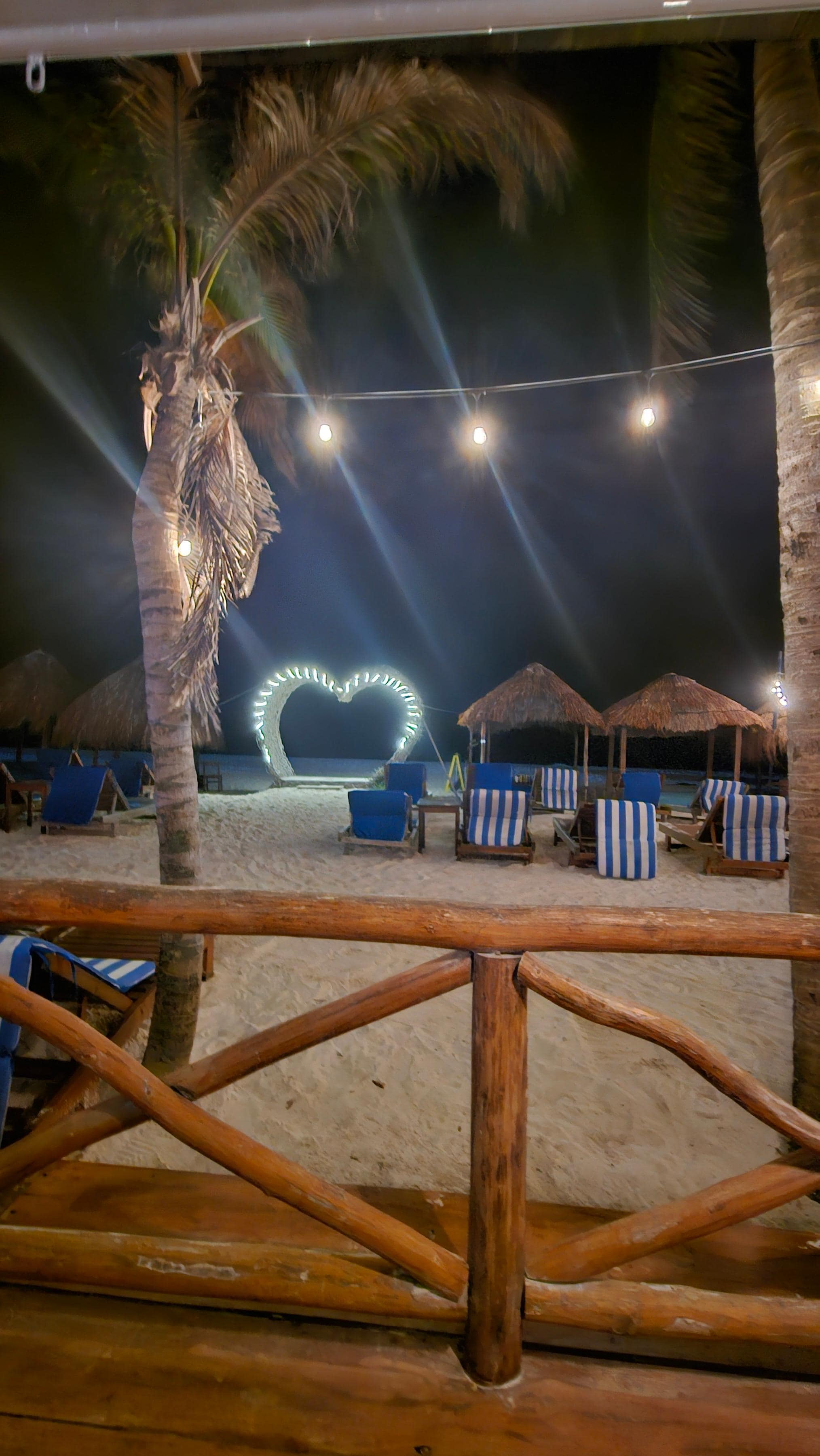 Late dinner overlooking the beach.