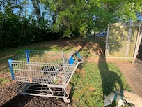 Nice shopping cart by the drug use area