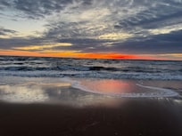 Sunrise from the beach, just across the street.