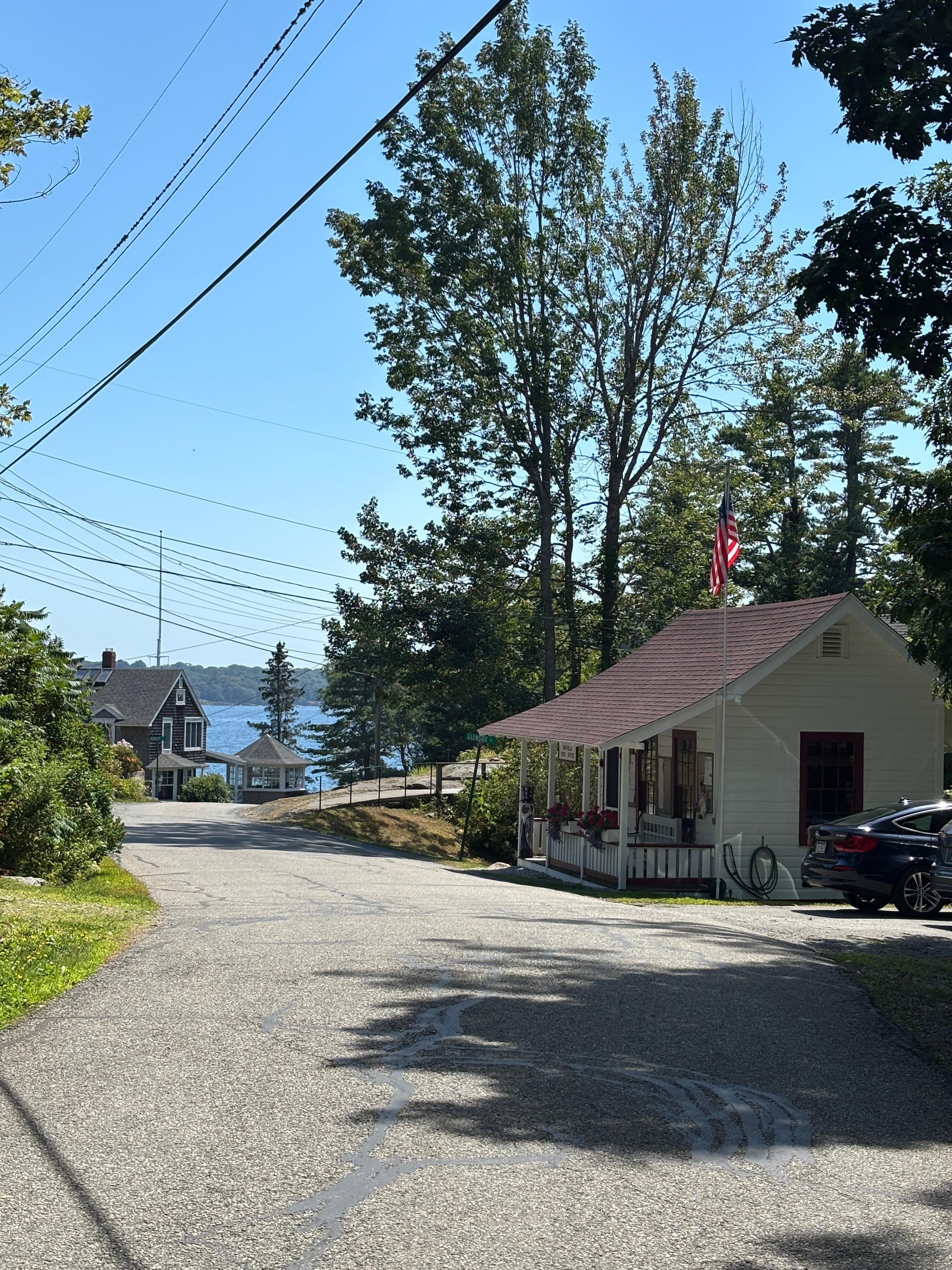 View of the adorable post office across the cottage.