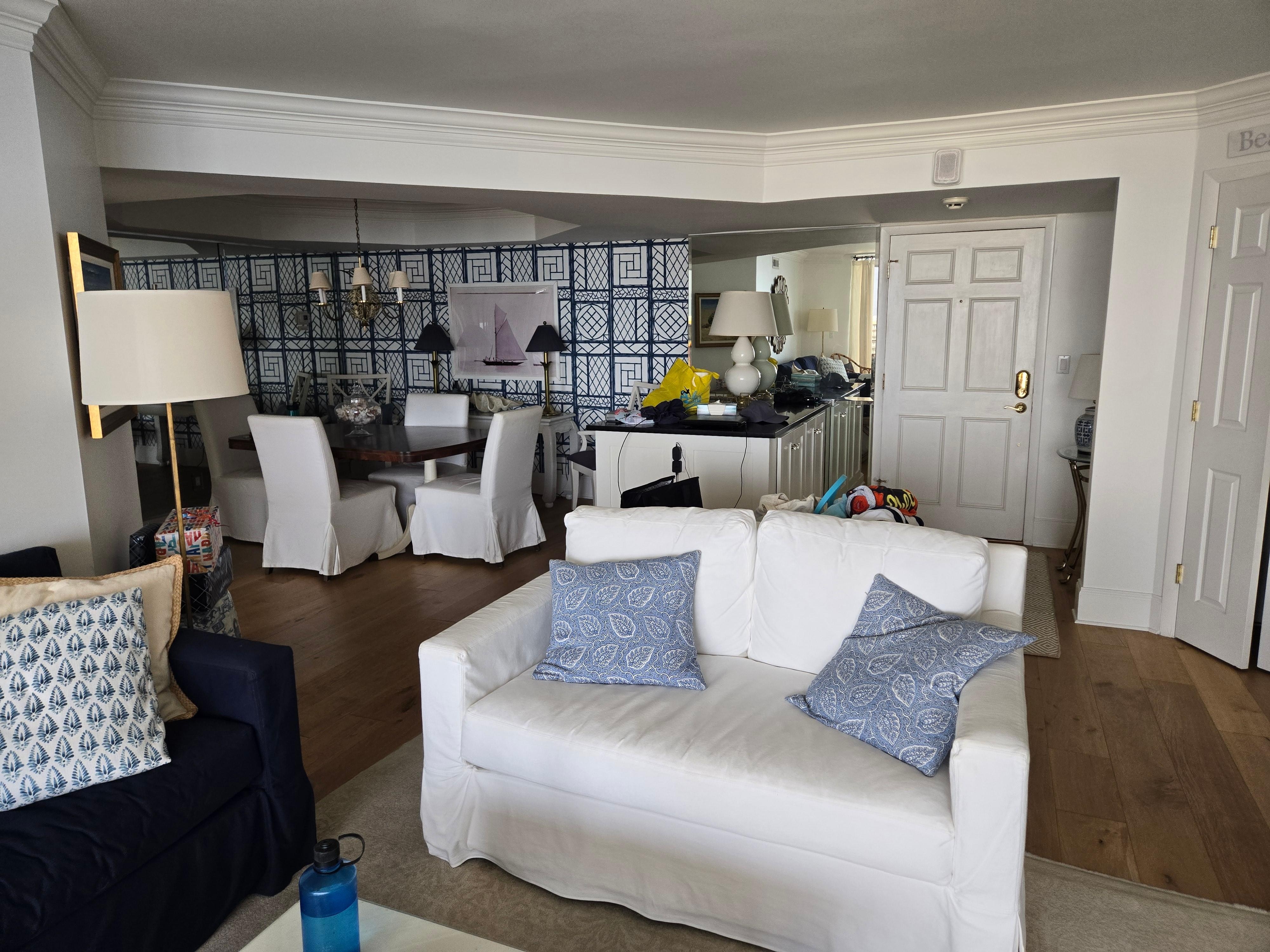 Living room, dining room, entry way