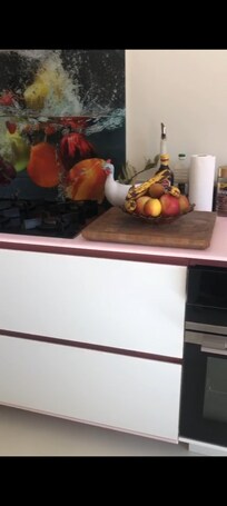 Die rosa Arbeitsplatte, der Eye Catcher für meine Freundin