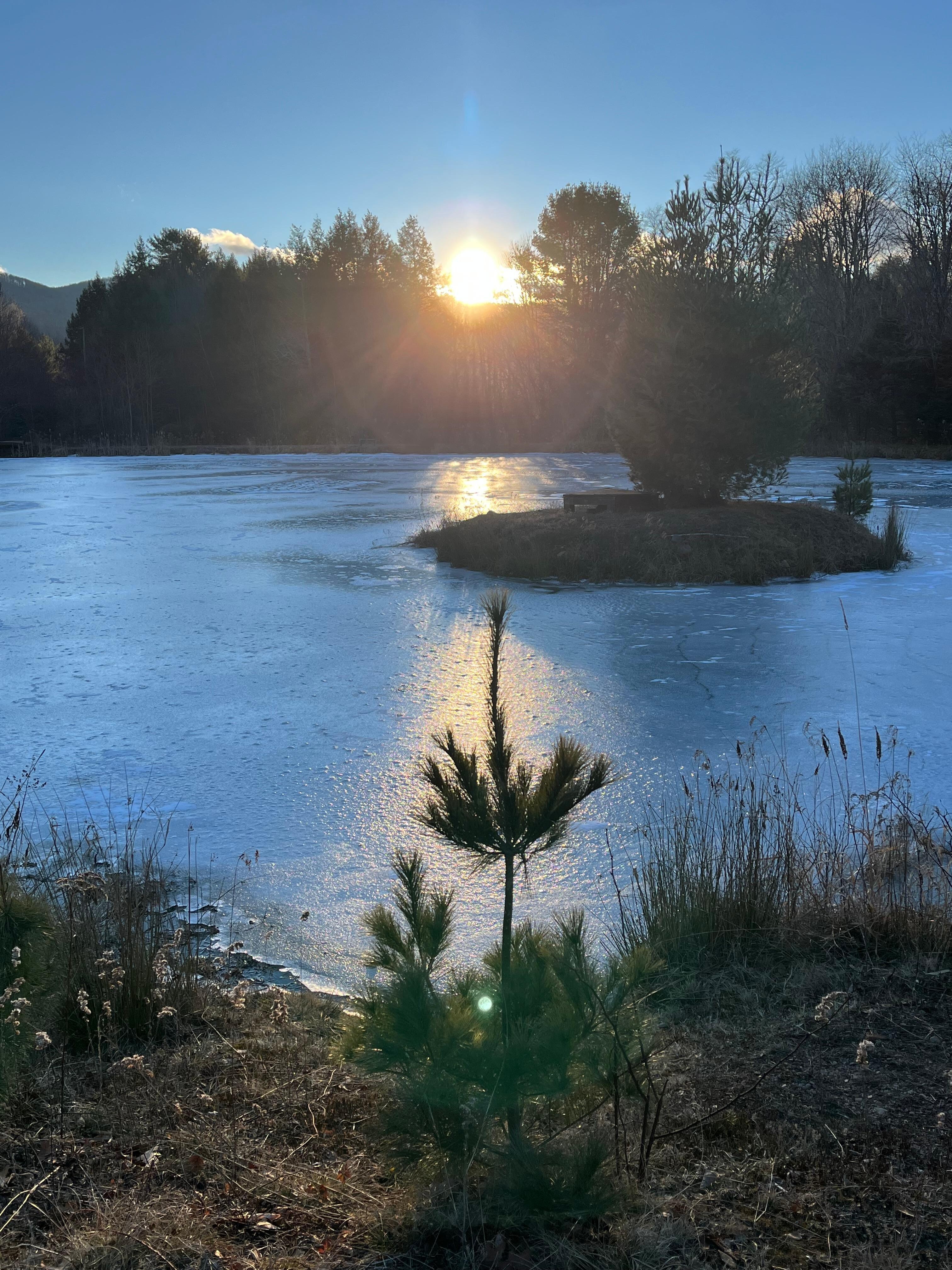 Sunset over the main pond