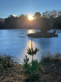 Sunset over the main pond
