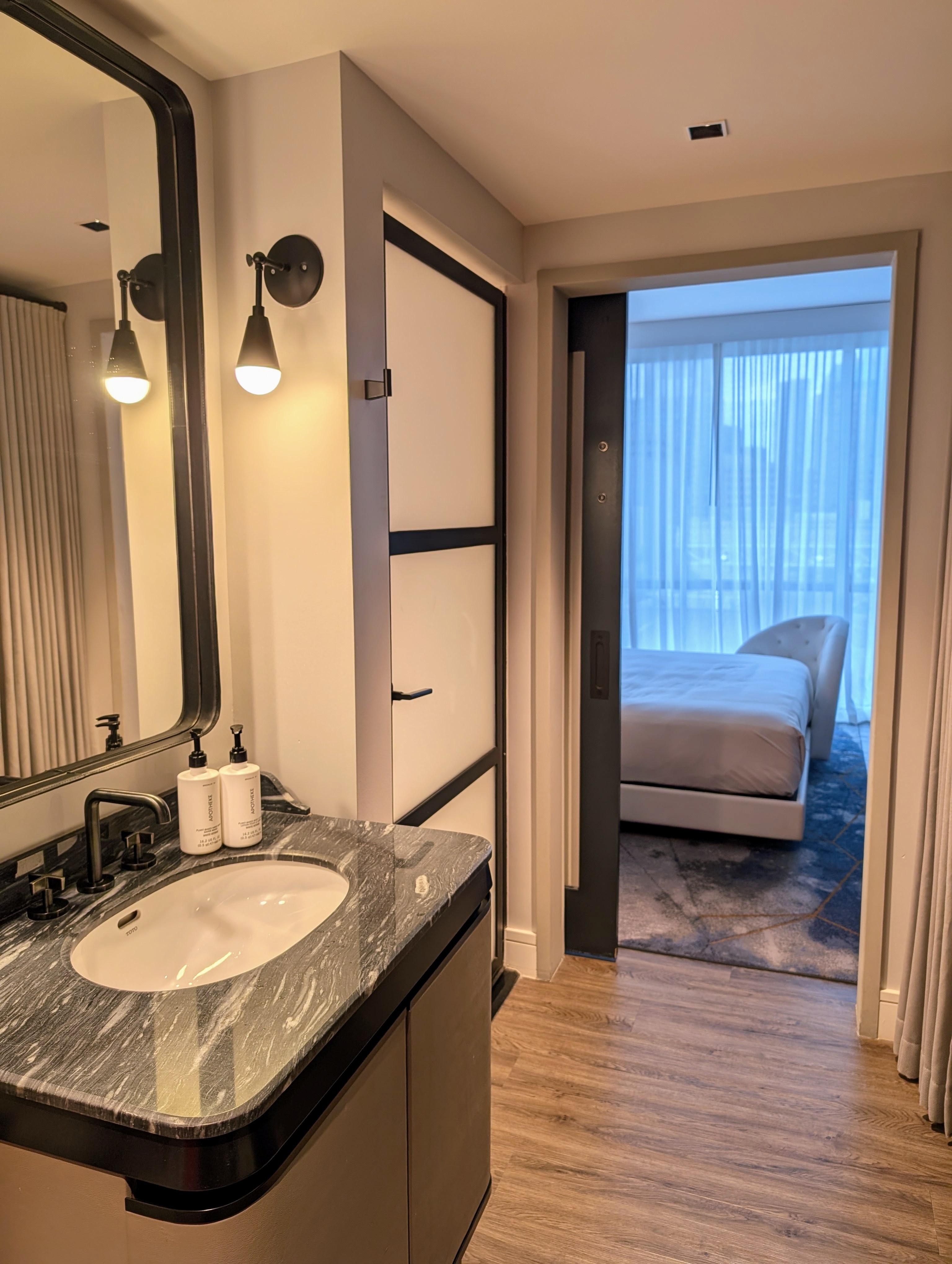 Entrance and sink area.