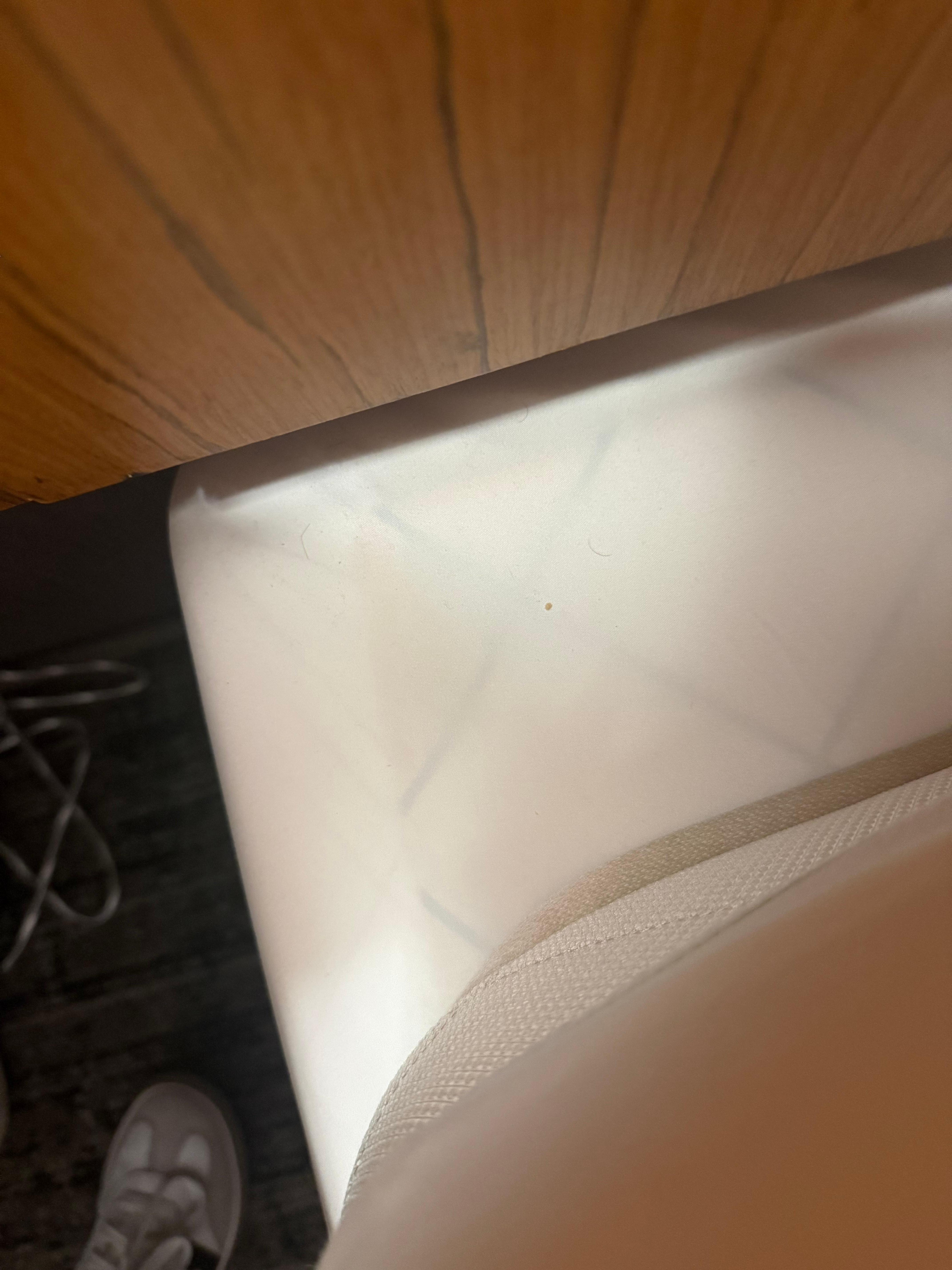 Lack of cleanliness around the bed 