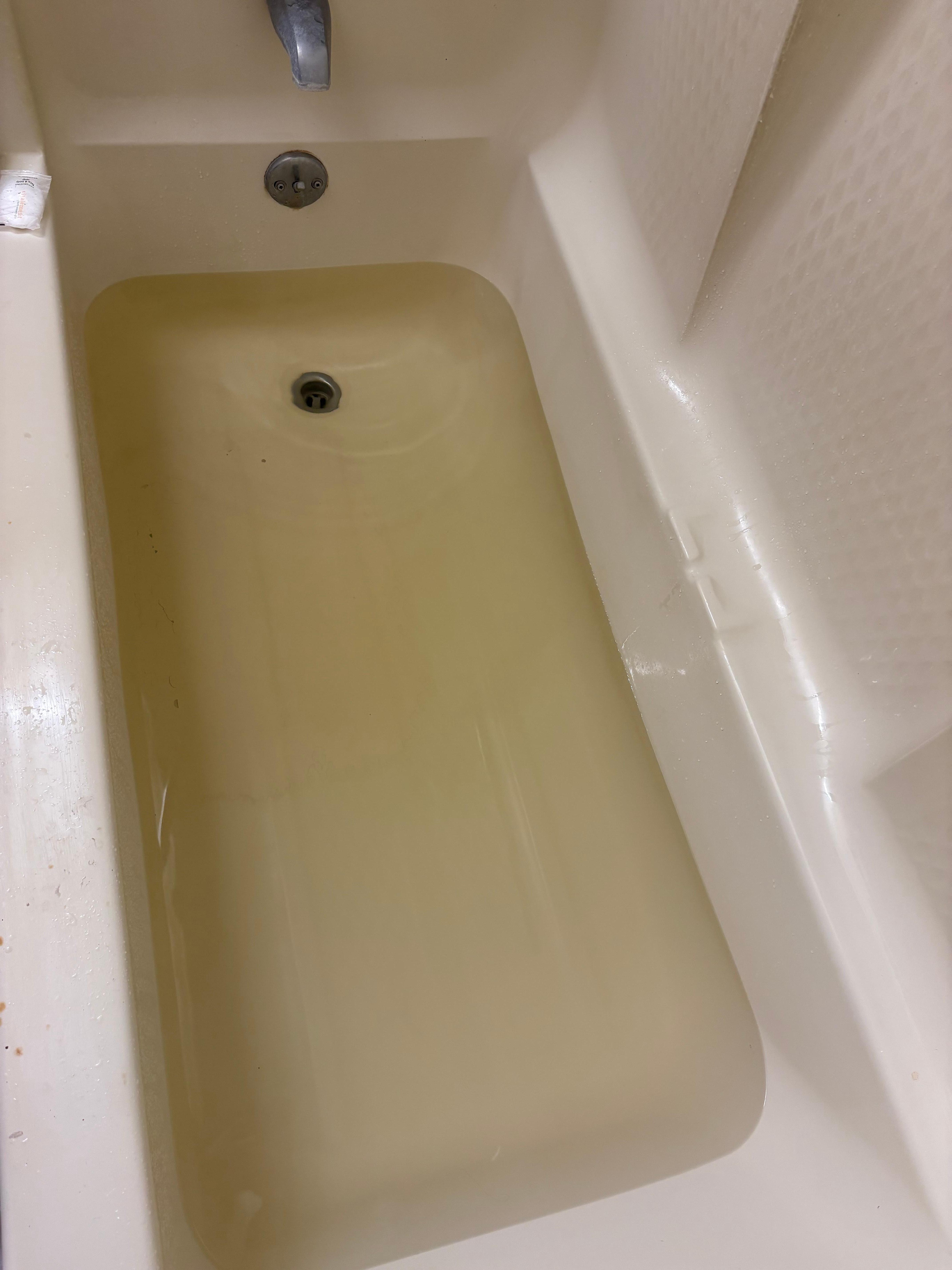 Filled the tub up, so My Wife could take a bath I walked back in to this yellow brownish nightmare not what water should look like