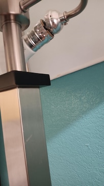 Exposed wiring in lamp.