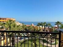 View from our balcony . Watched whales in the Sea of Cortez & saw hummingbirds near the palms