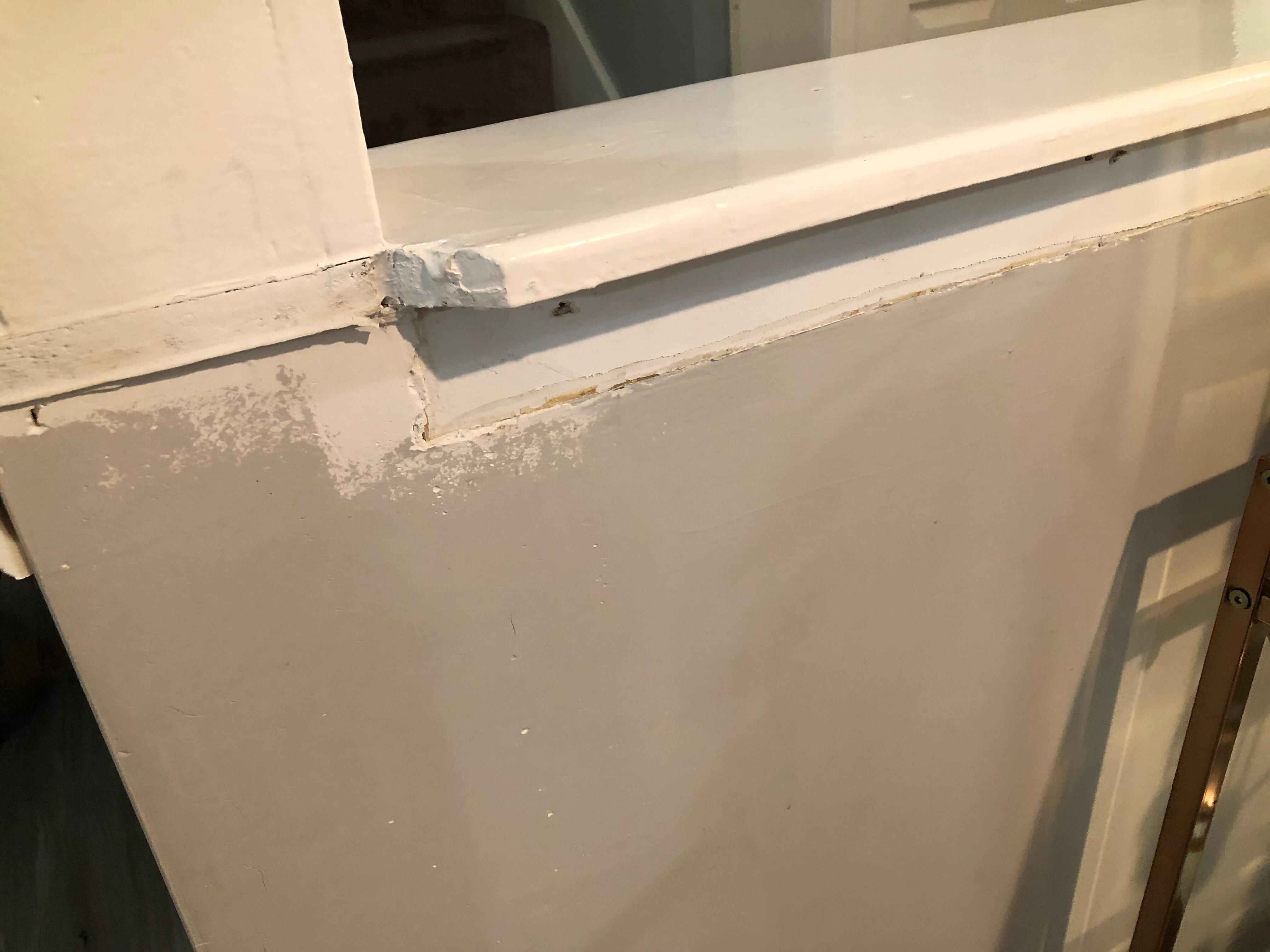 Wall in kitchen. Several places like this in house. 
