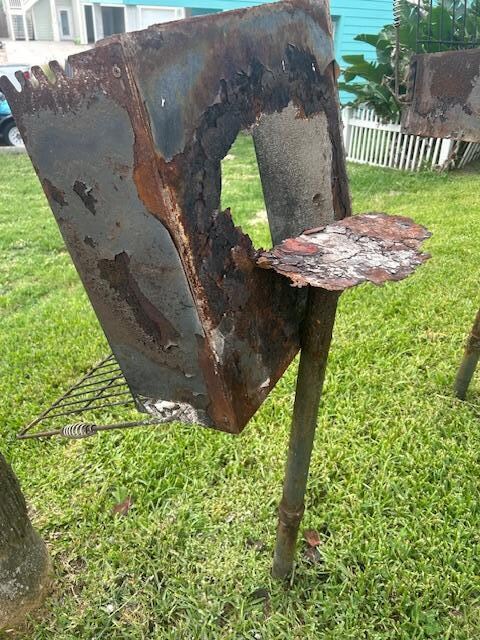 old rusted bbq grills