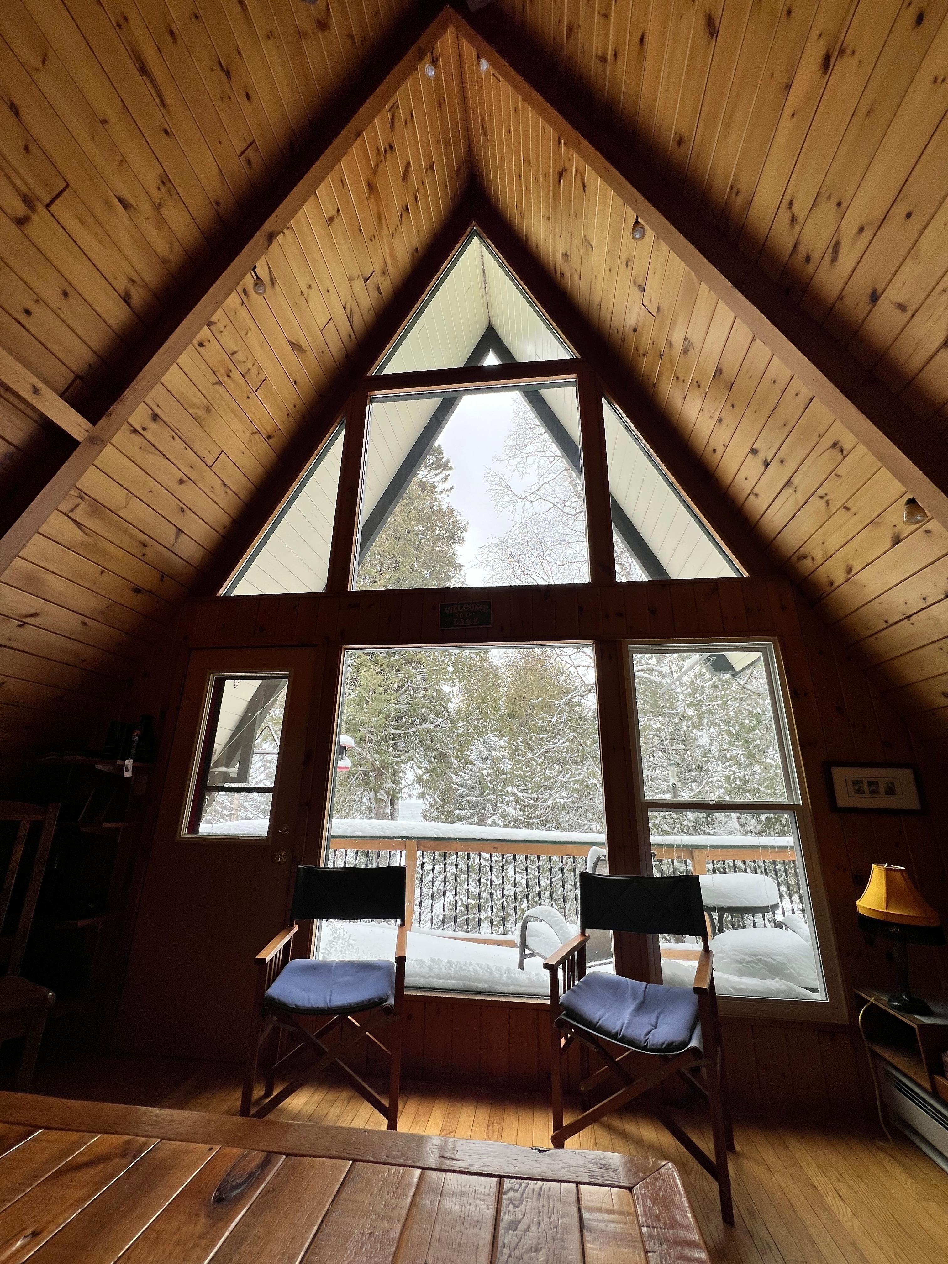 Looking out toward the lake from the dining room 