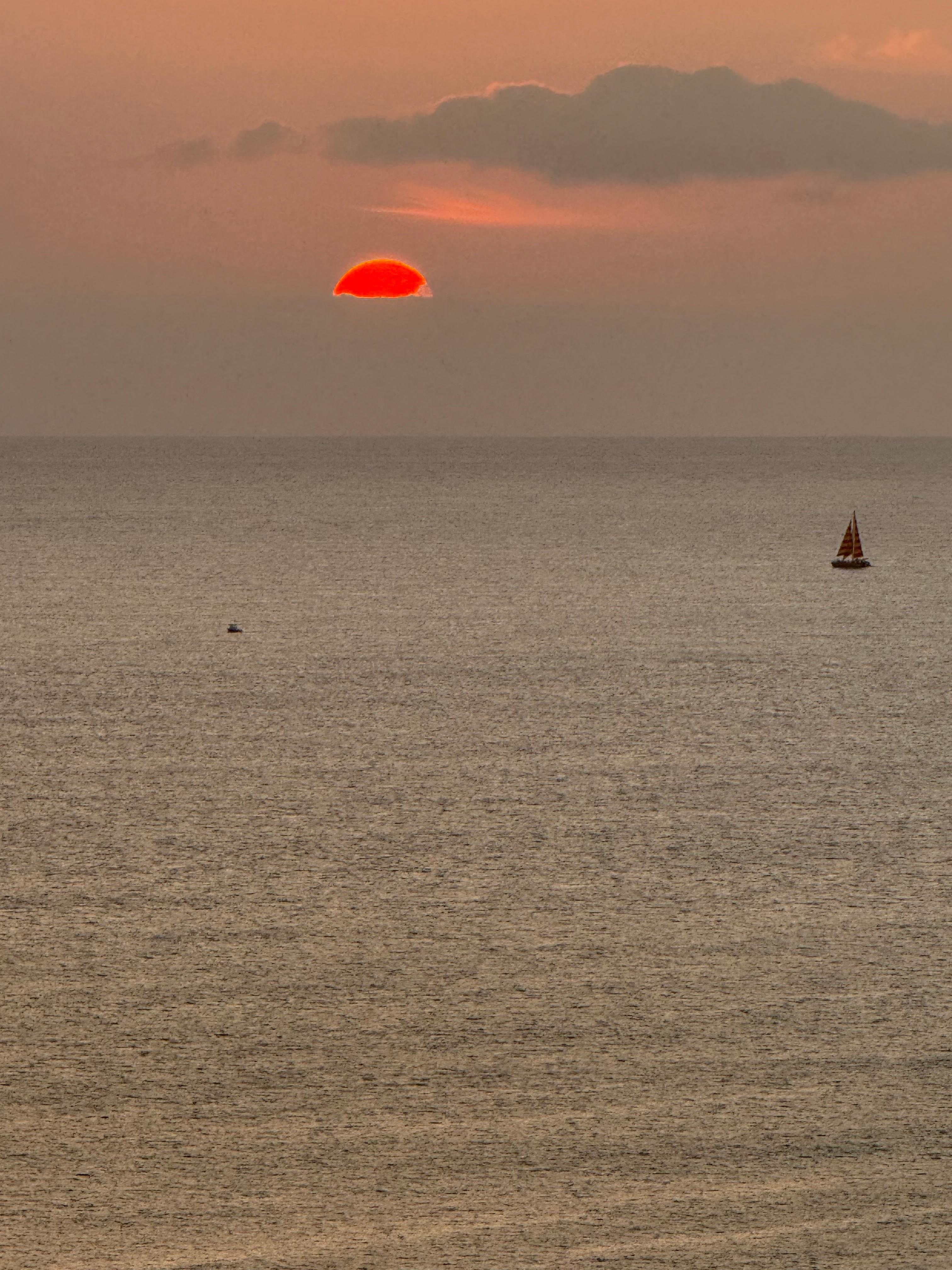 Just before the sun disappeared. It was beautiful.