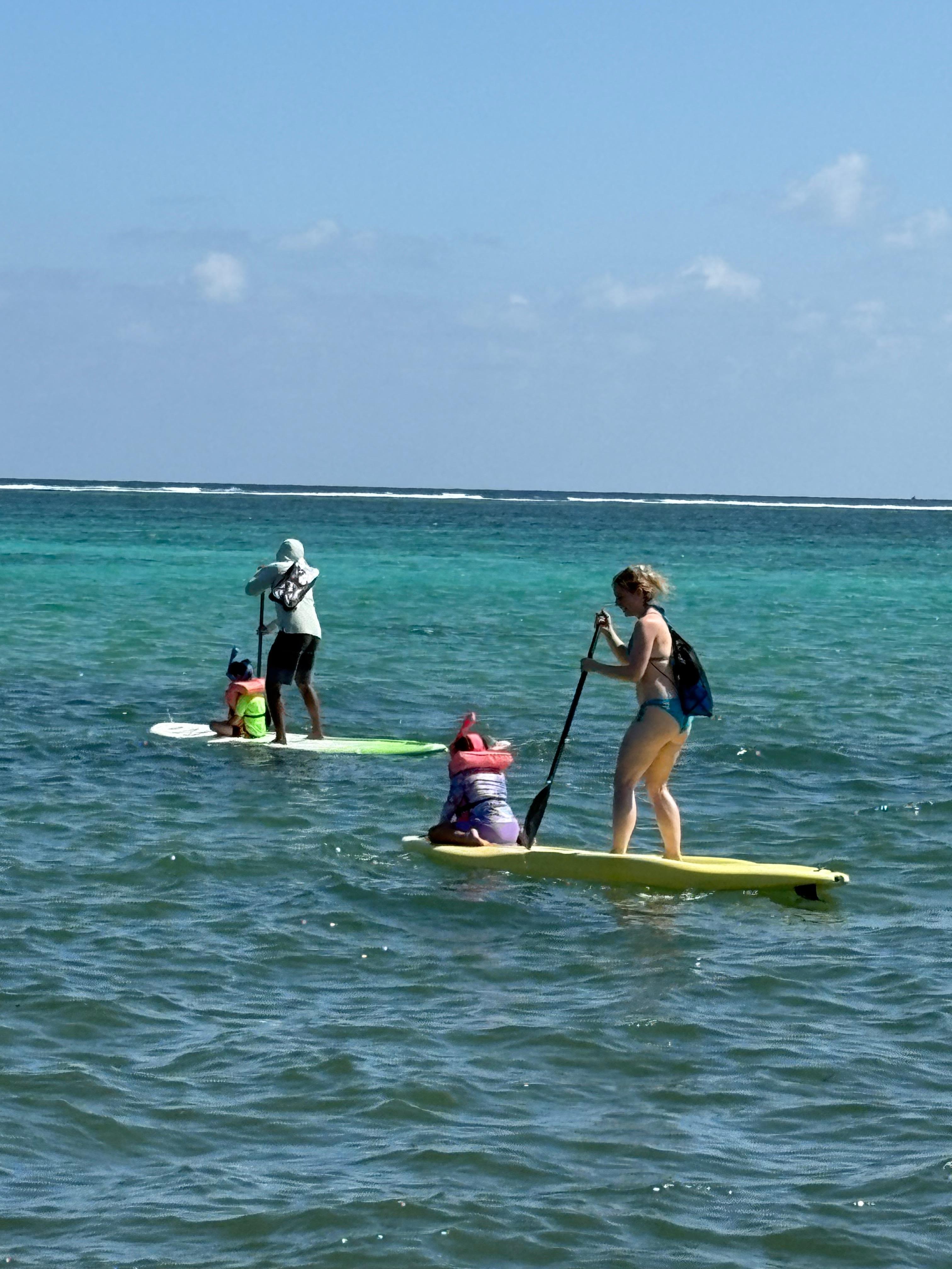 We enjoyed the paddle boards. 