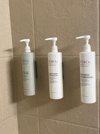 Shampoo, conditioner, body wash right there in the shower for you!