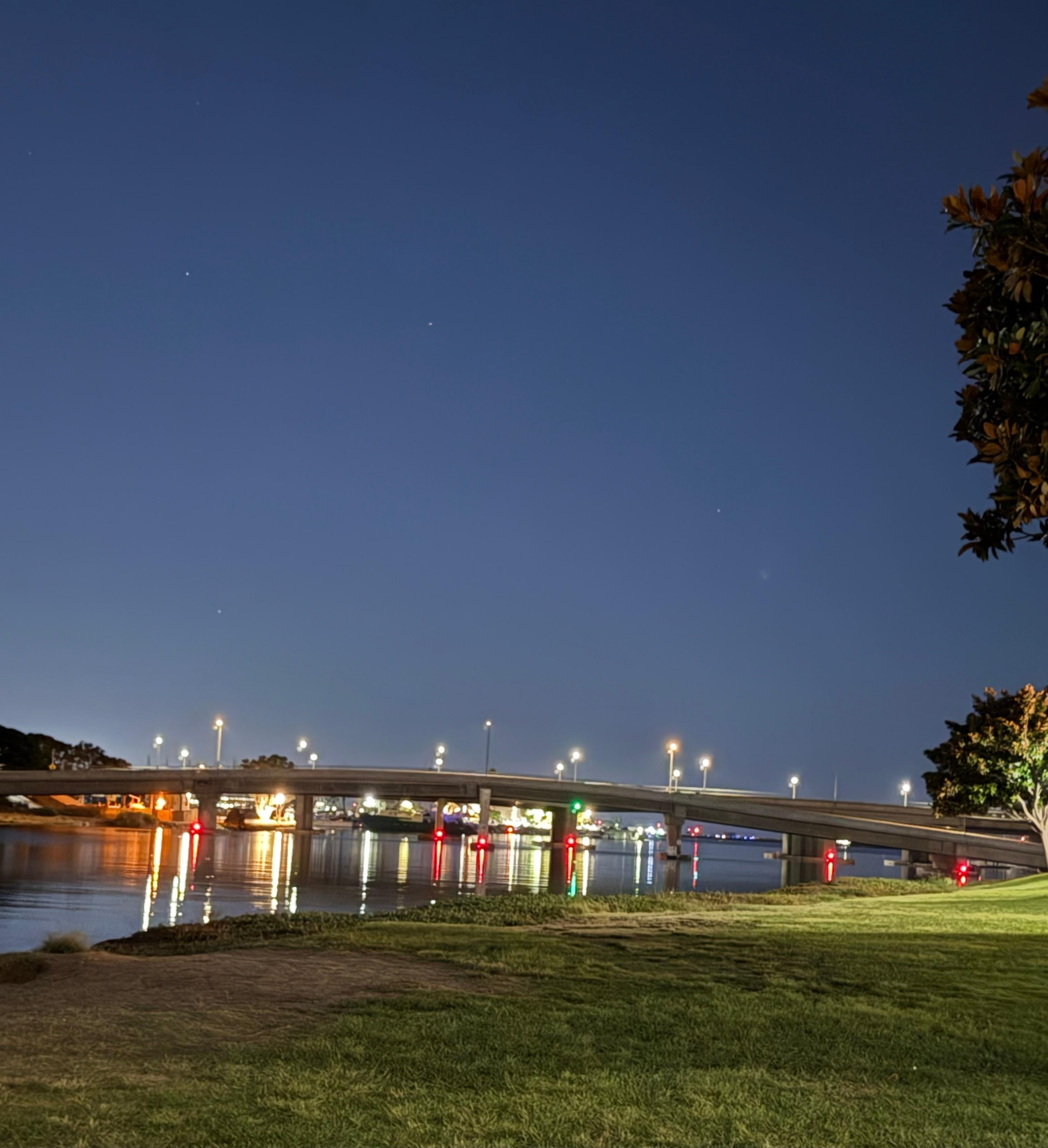 Bridge at night walking trail areas 