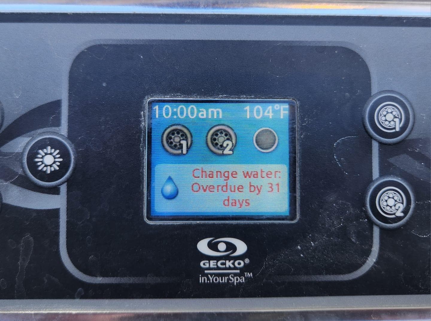 water was overdue for 31 days