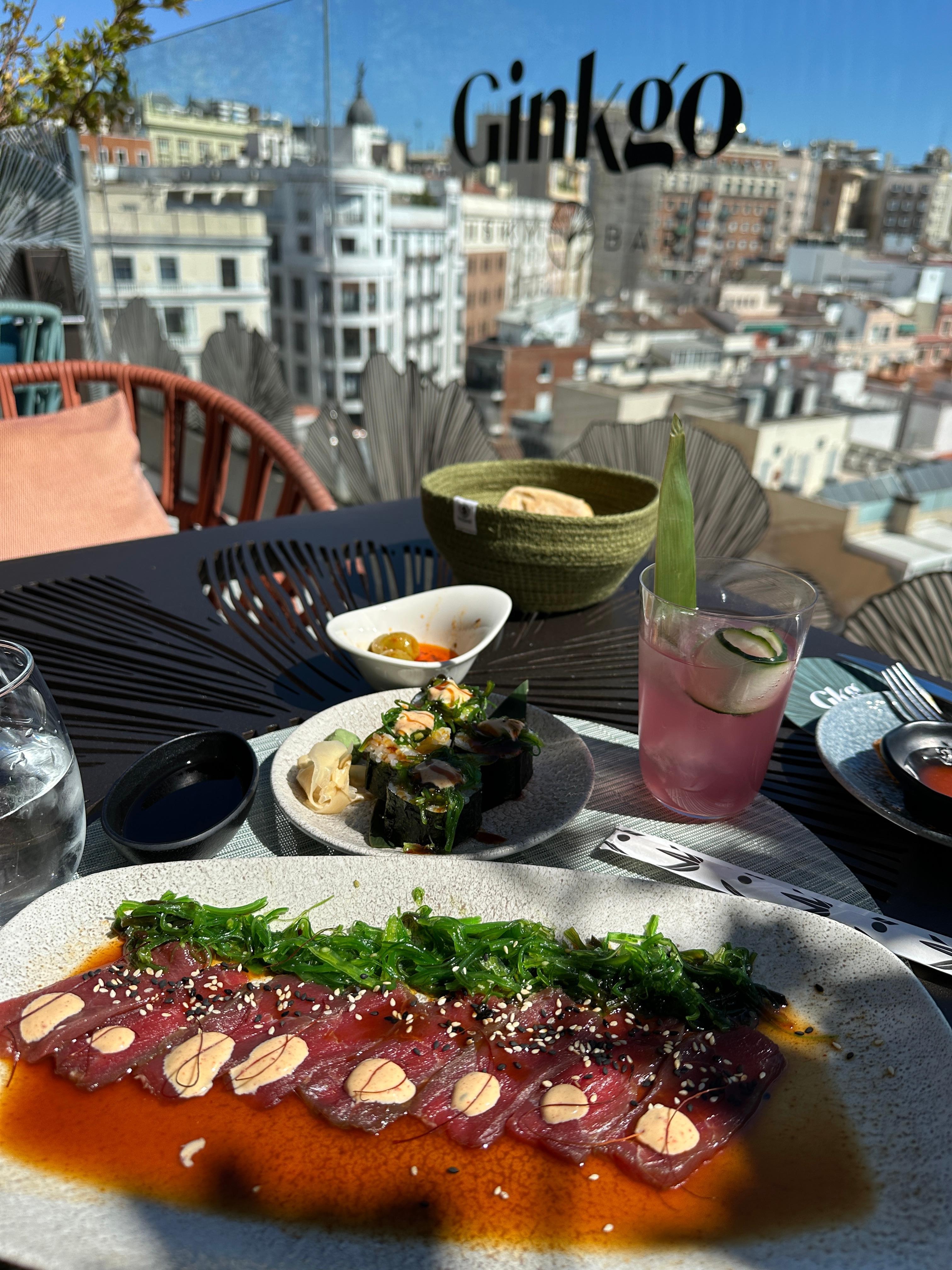 Delicious rooftop meal 