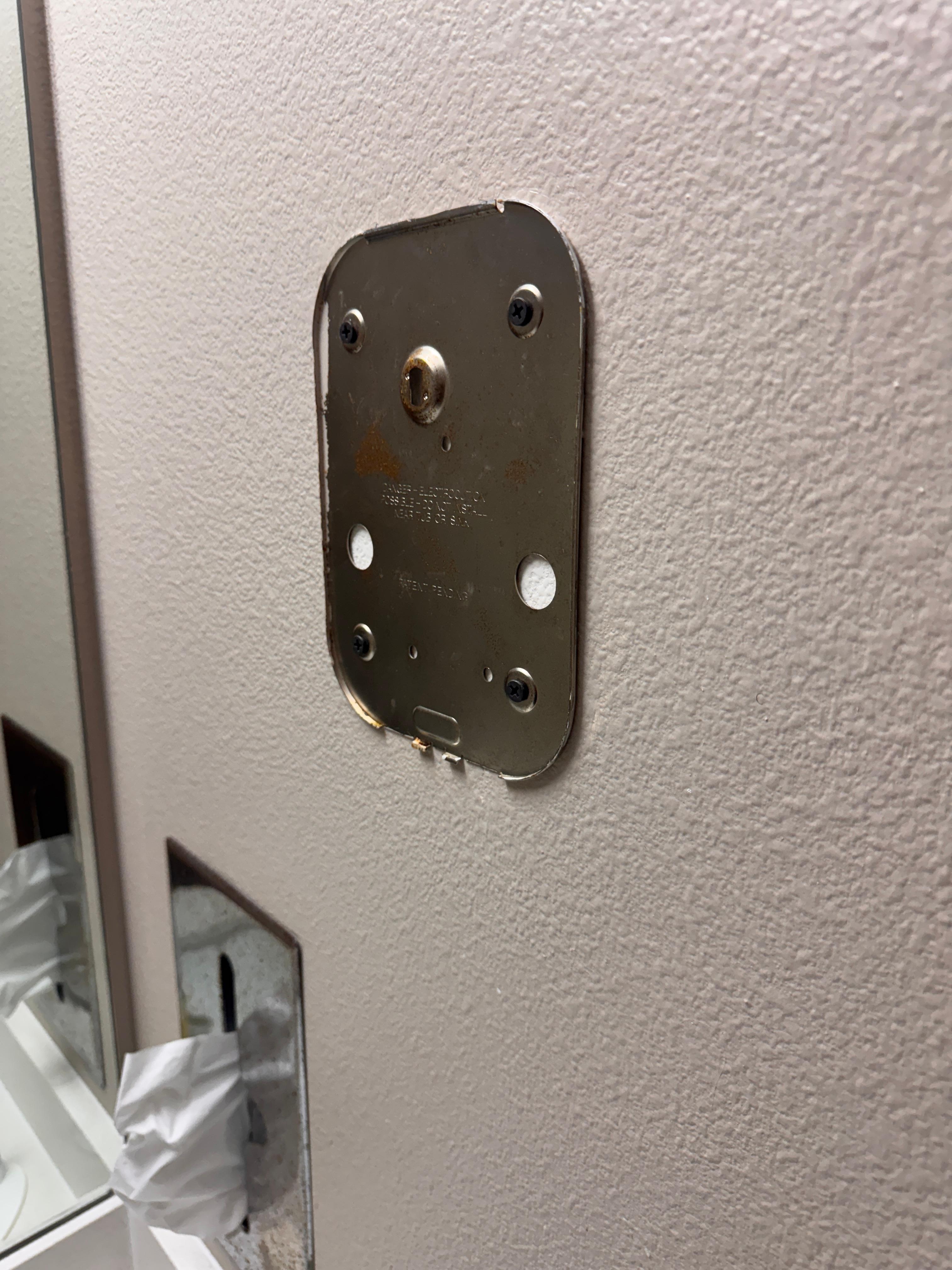 Original HairDyer stolen from wall; Missing. 