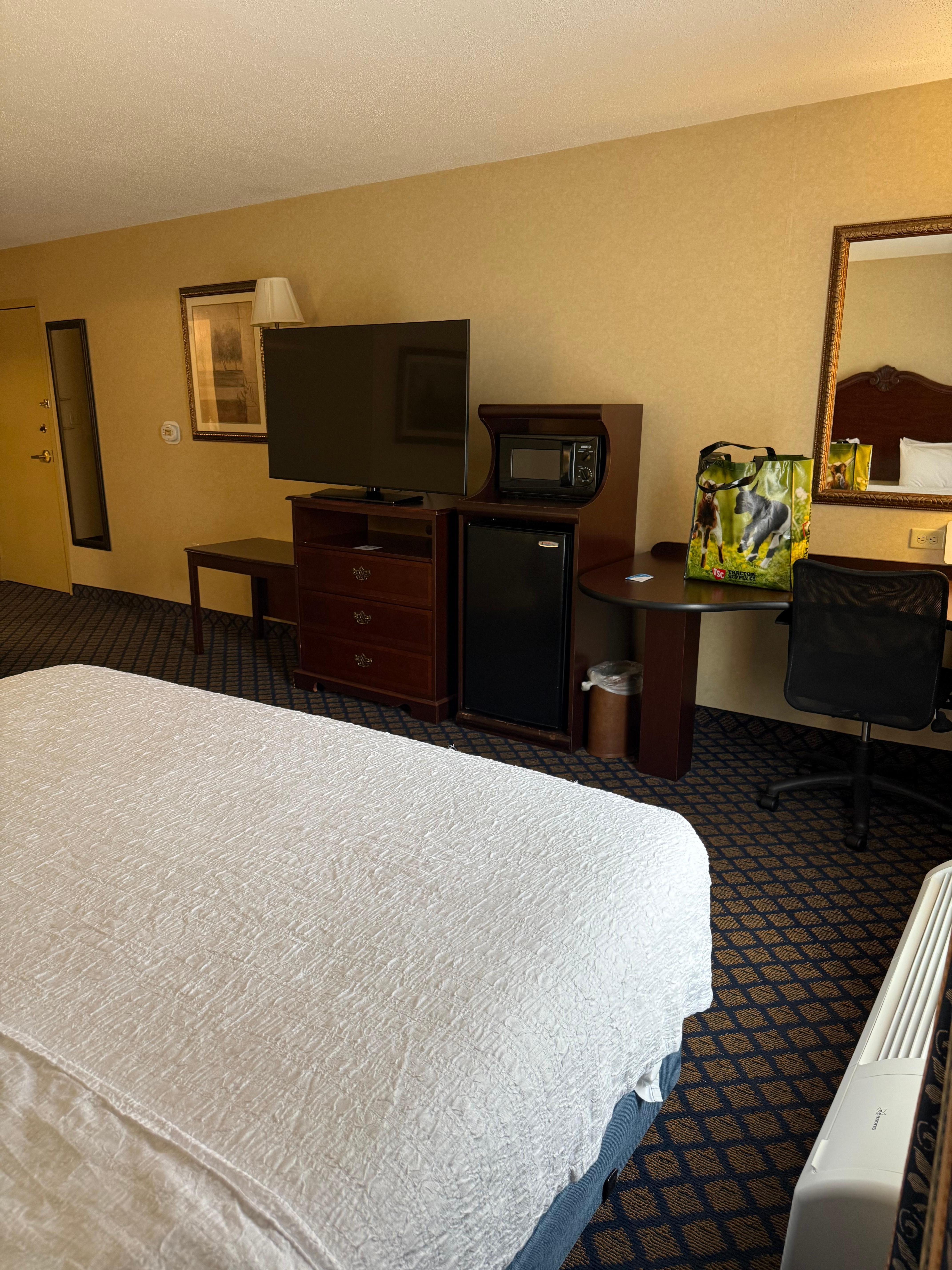 Bed and tv area