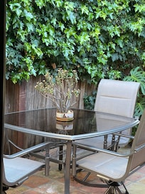 My morning tea spot in the Courtyard