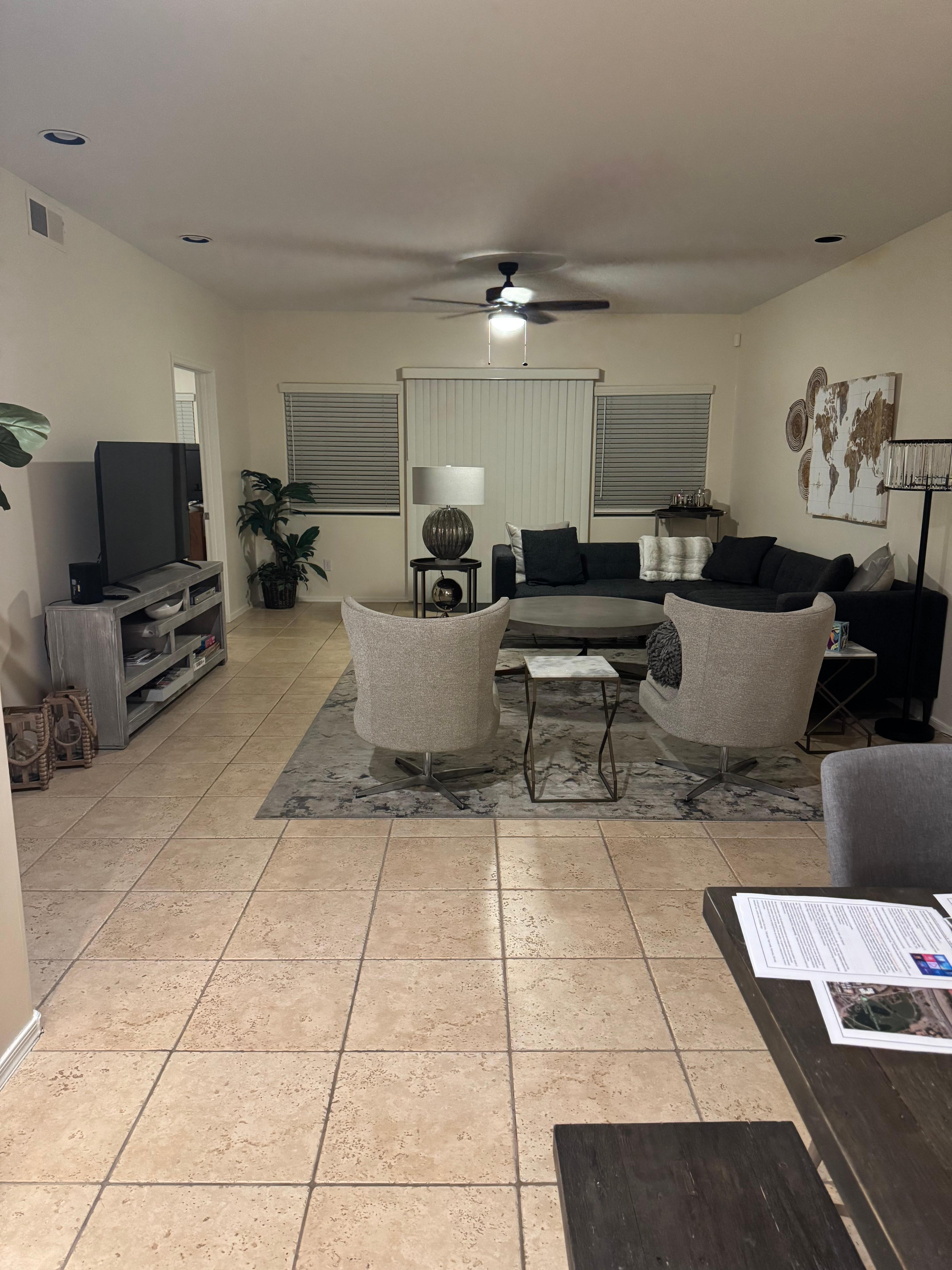 Plenty of family friendly space and room for board/card games