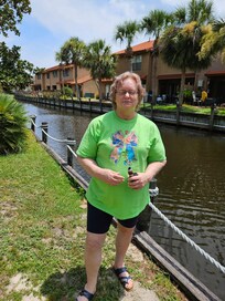 The backyard is next to the canal.