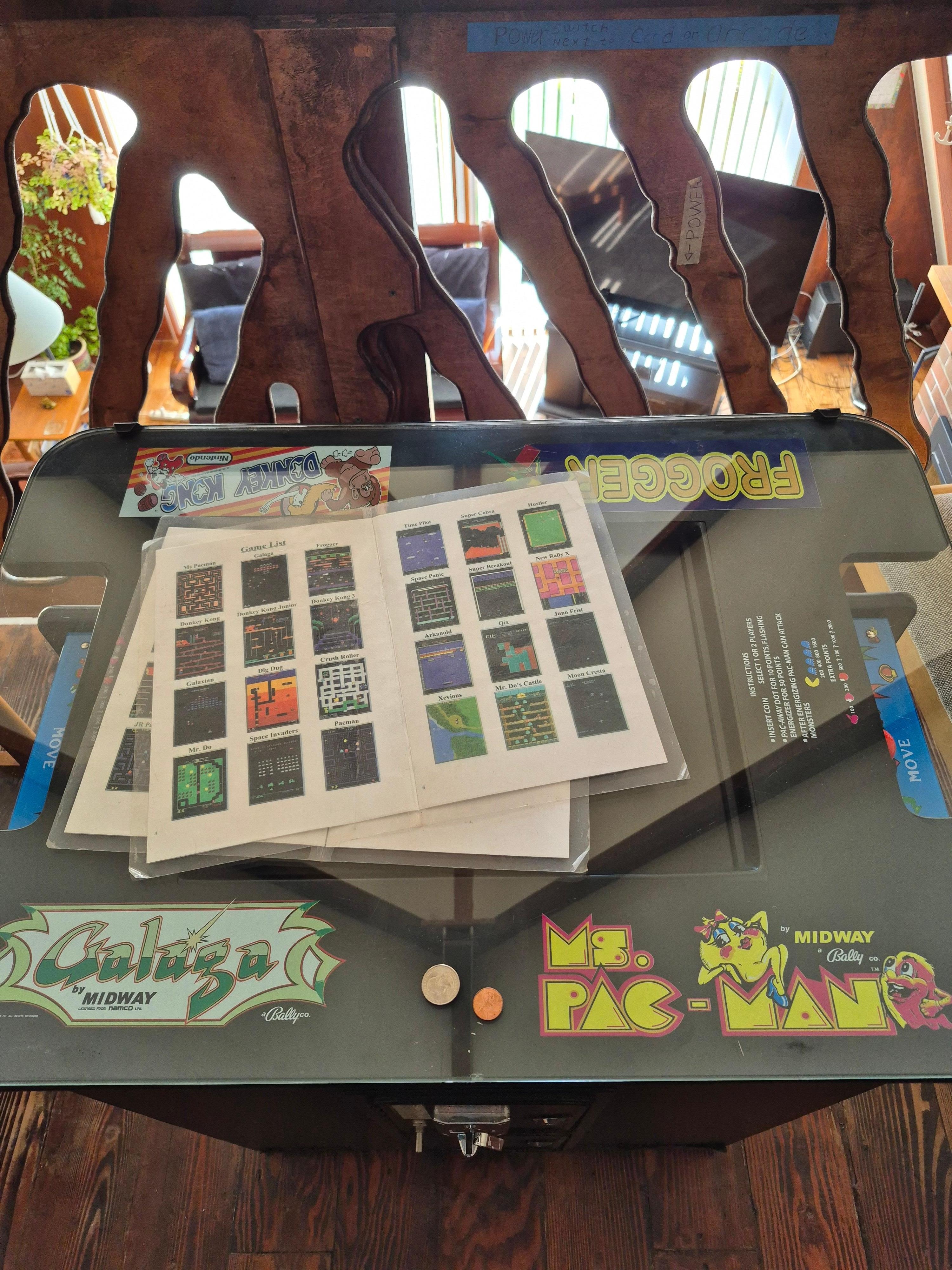 Old School arcade with multiple games to choose from 