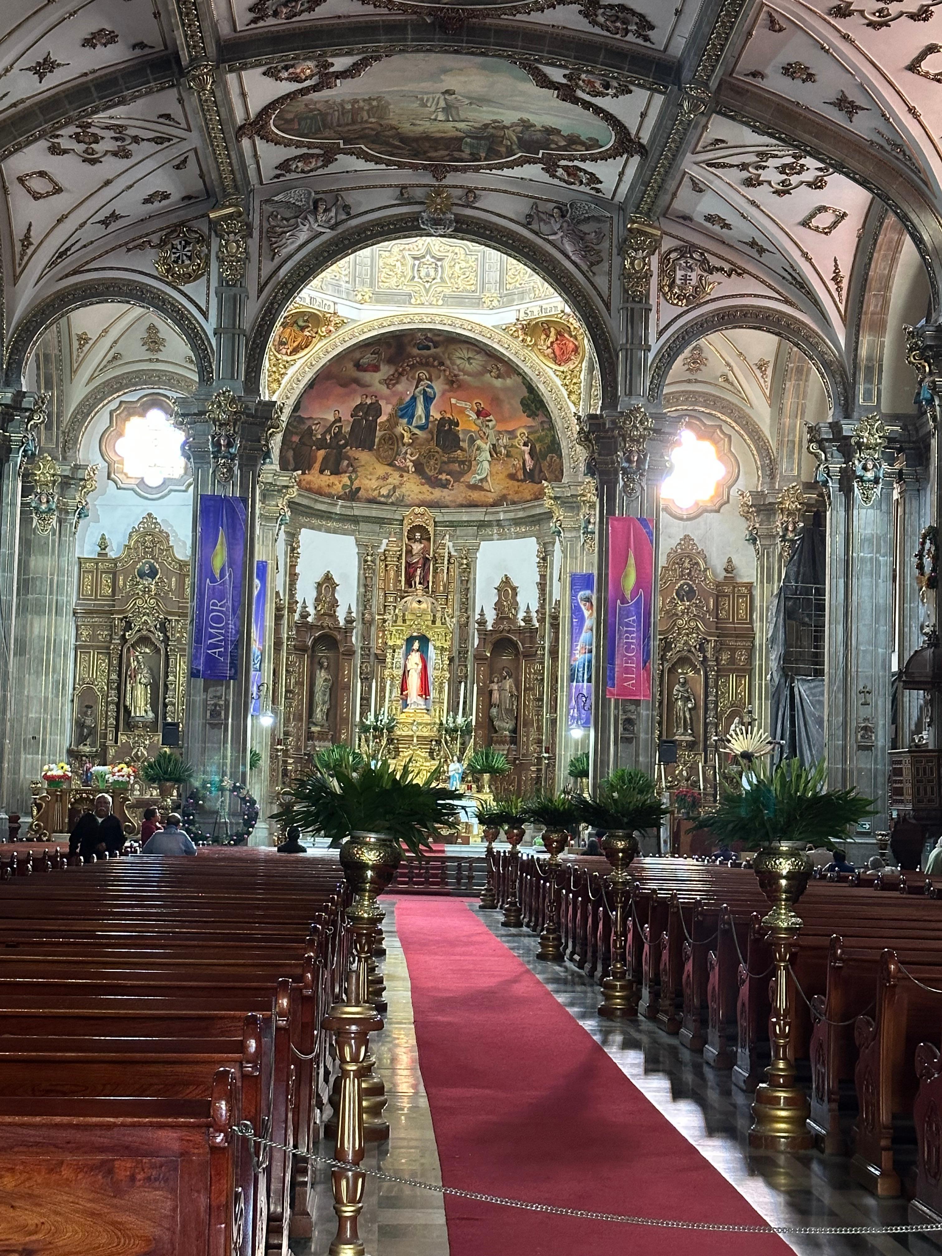 The church of San Juan Bautista at the Coyoacan Plaza 