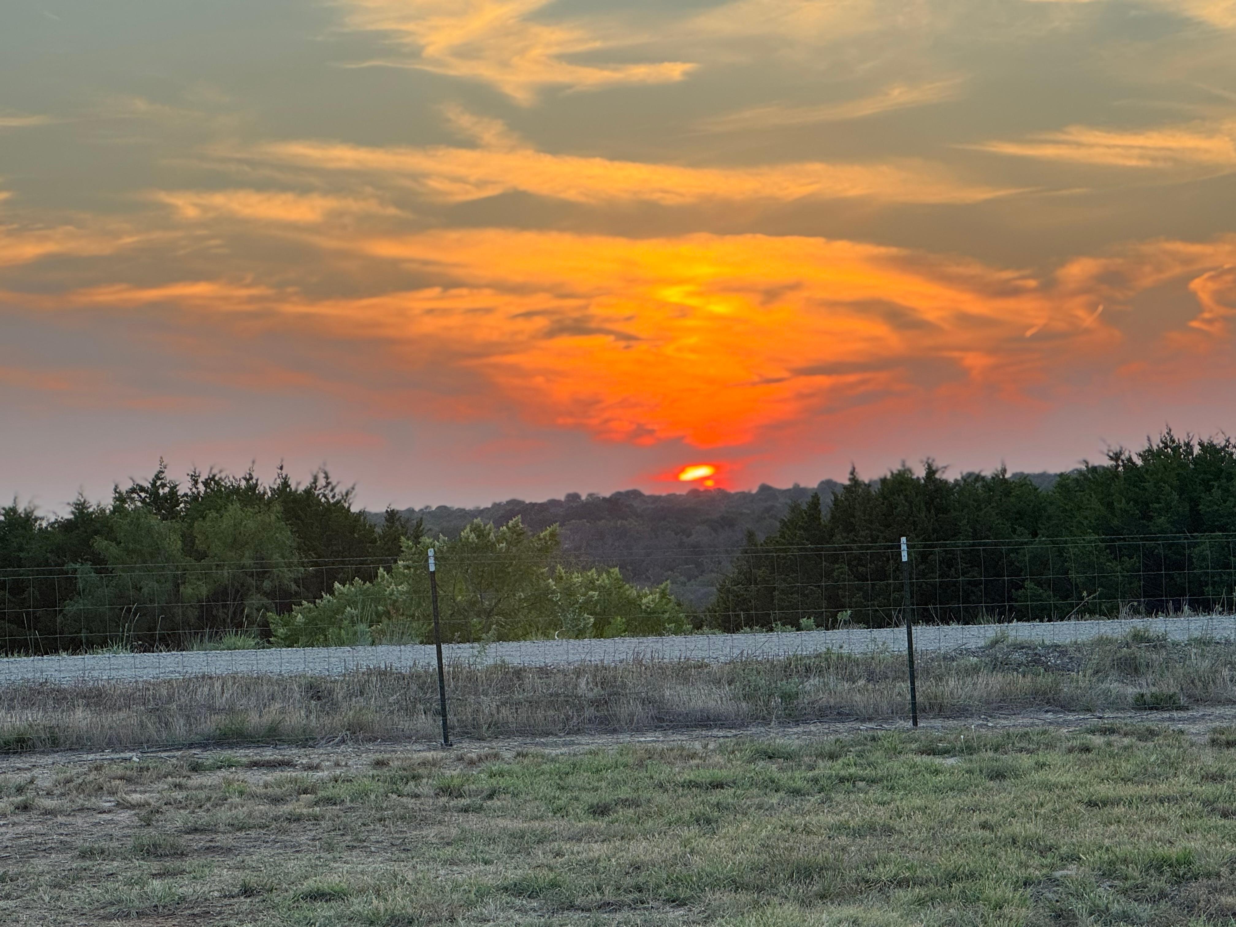 Beautiful sunset from the driveway.