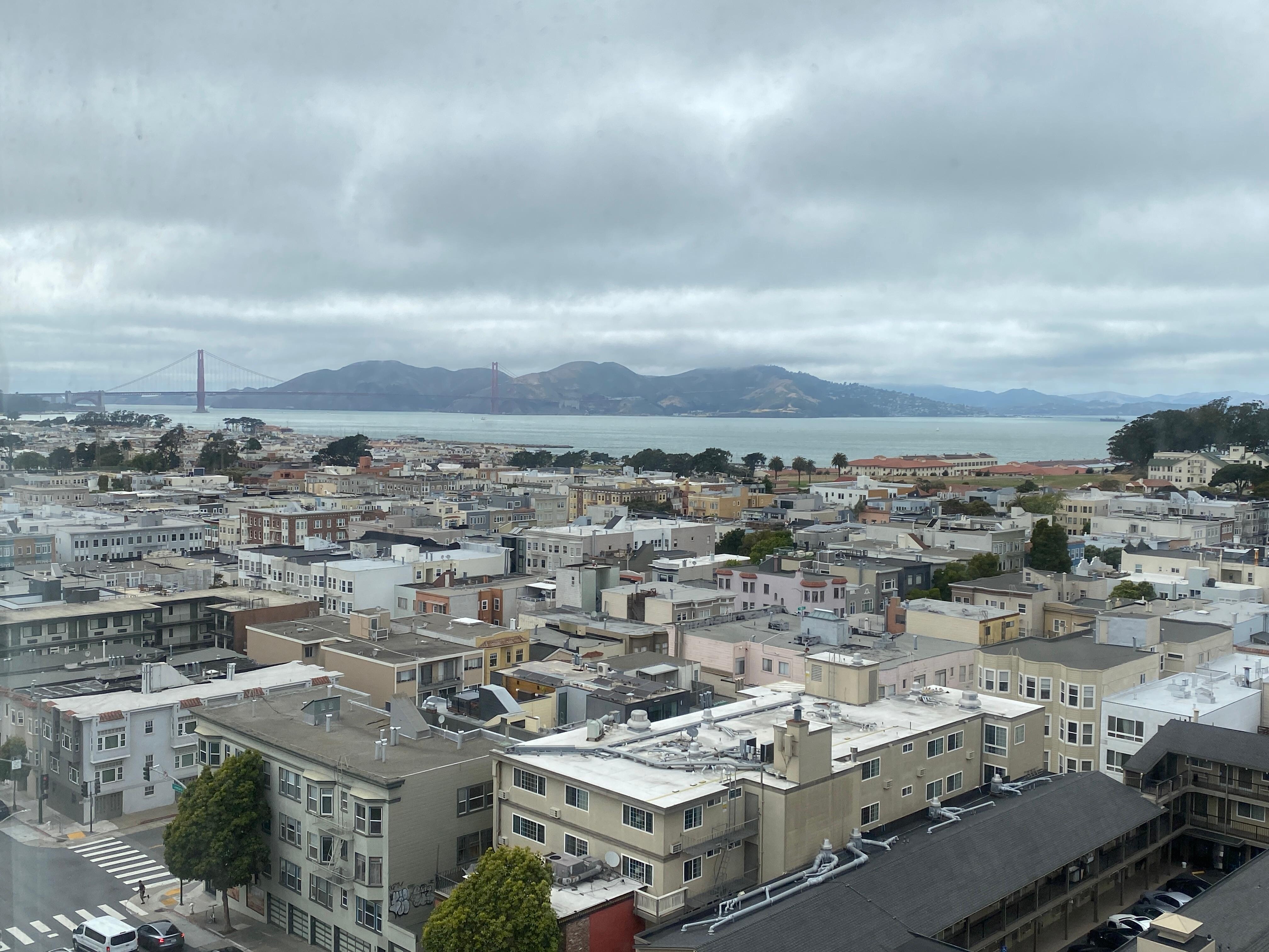 10th floor you could see the bay and the Golden Gate Bridge.