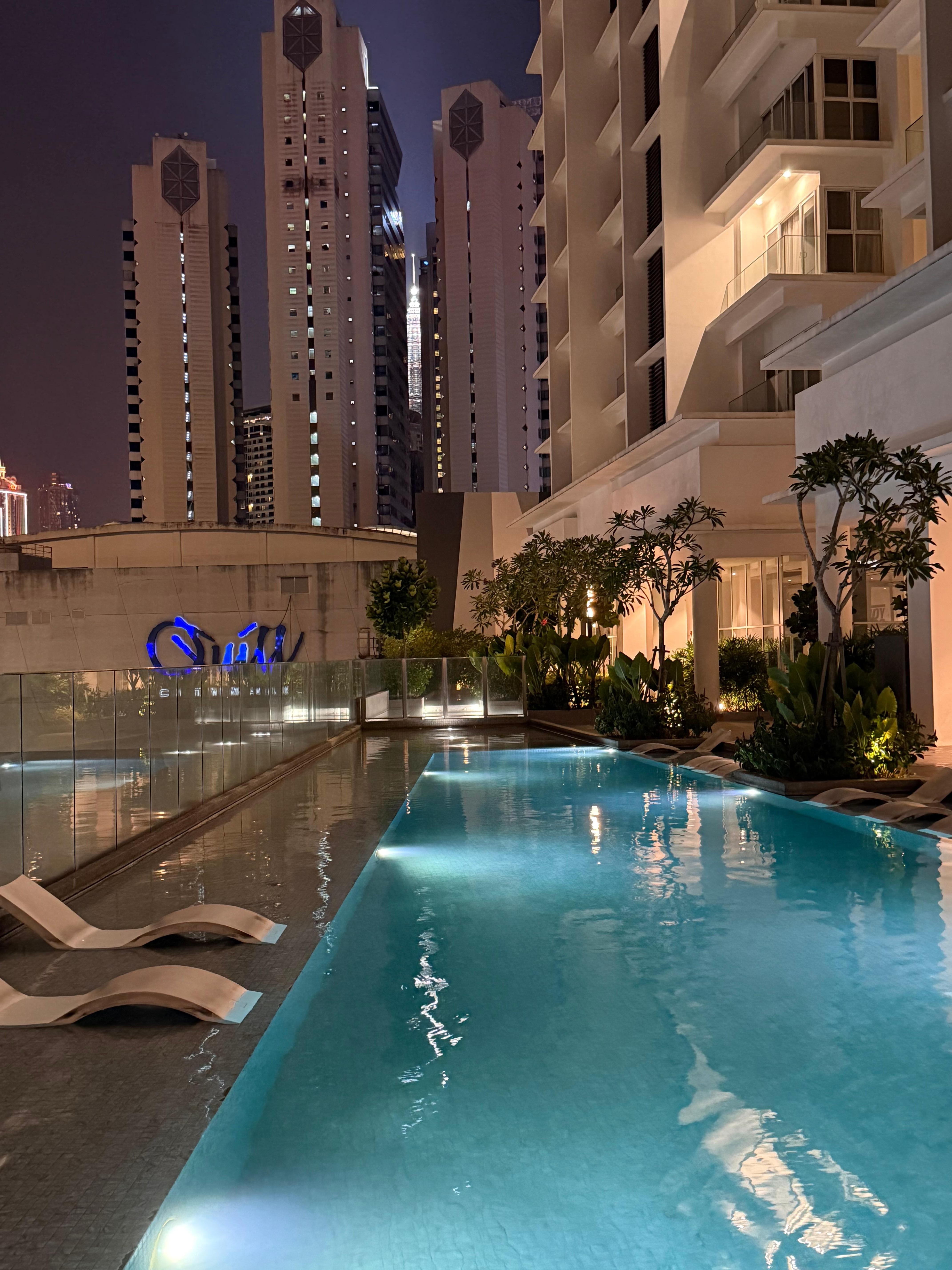 Pool at night.