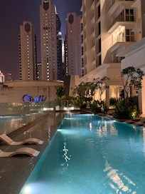 Pool at night.