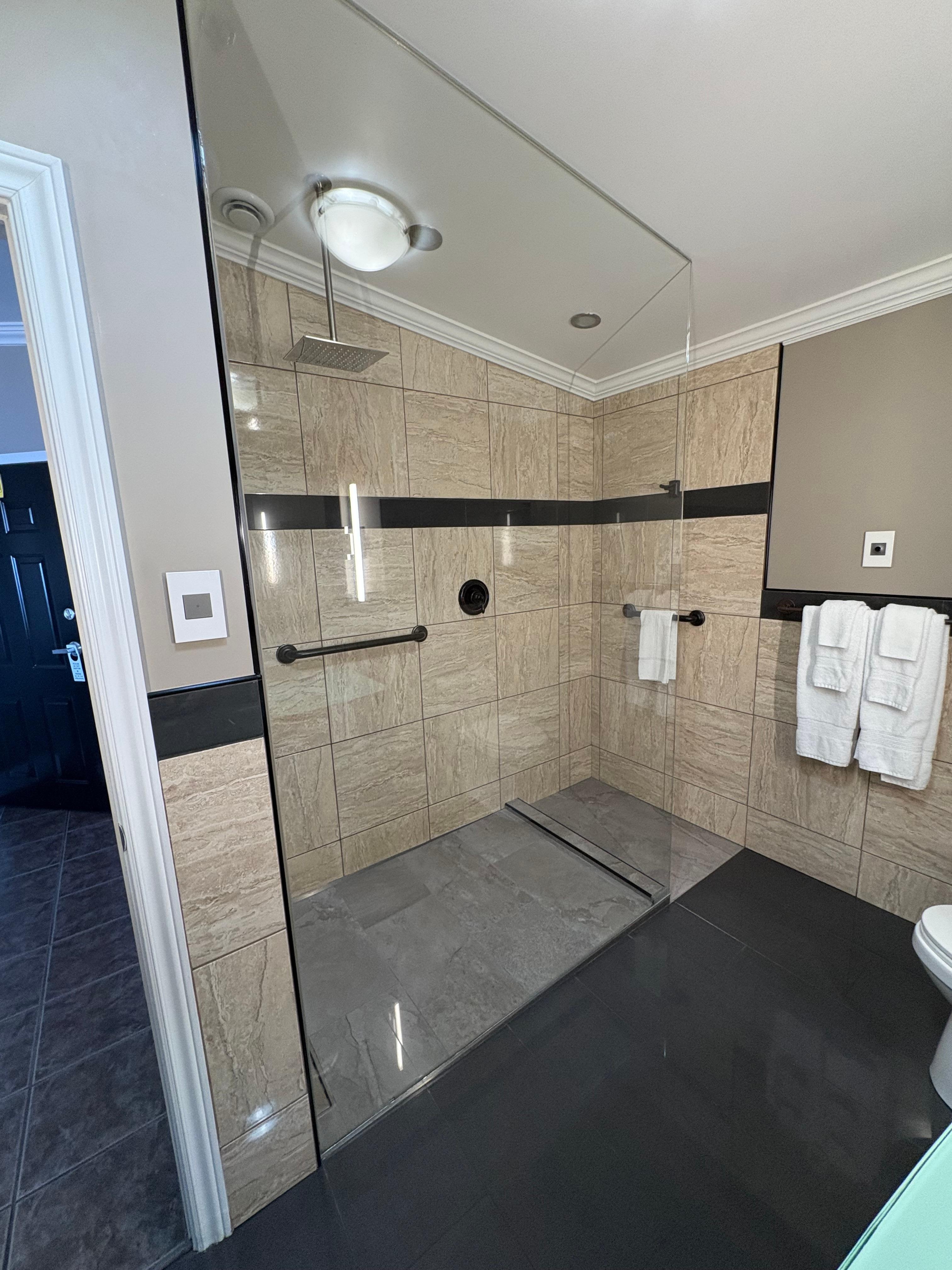 Loved the rainfall shower head in the walk in shower!