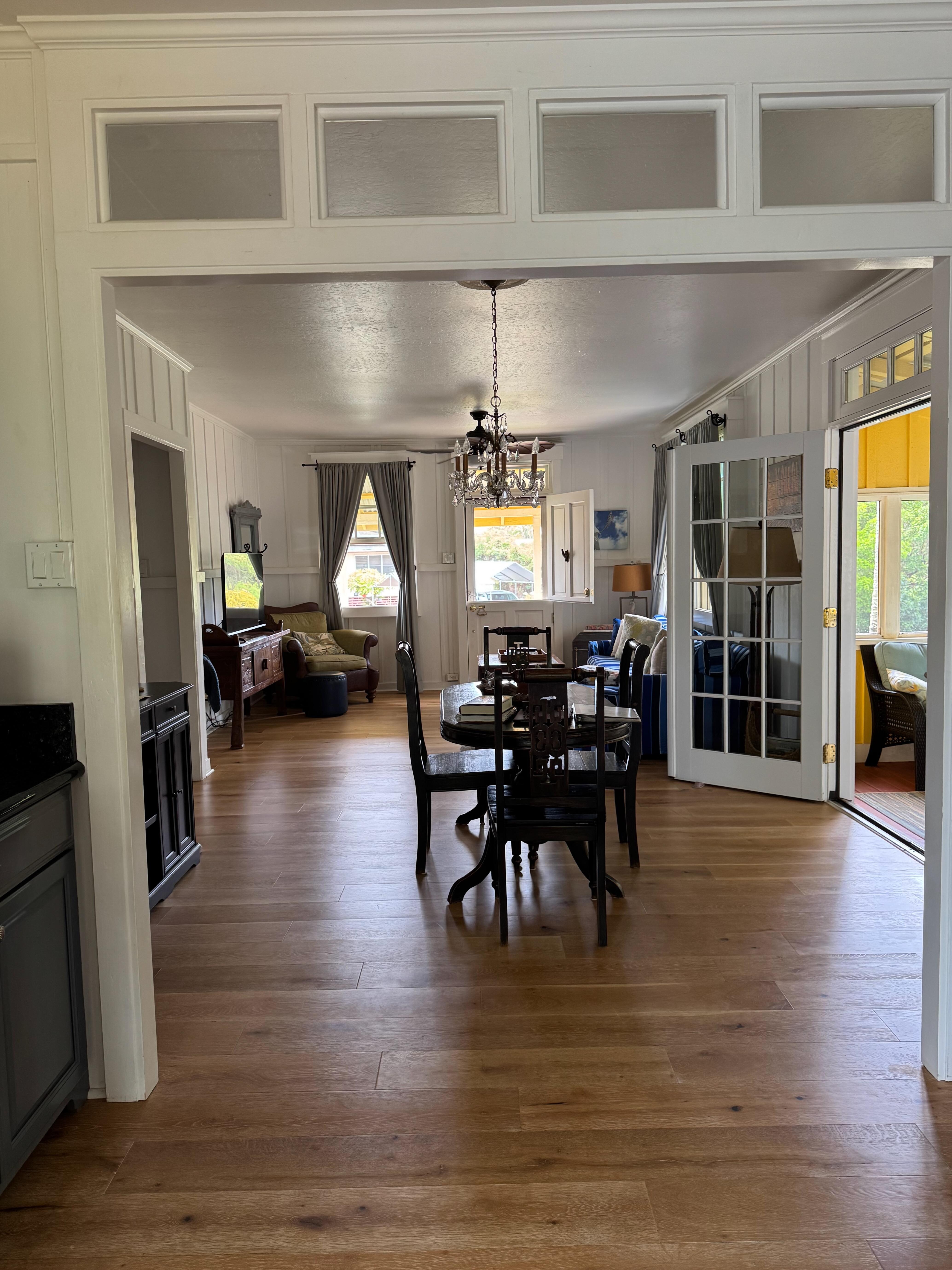 View from the kitchen, looking at the front door