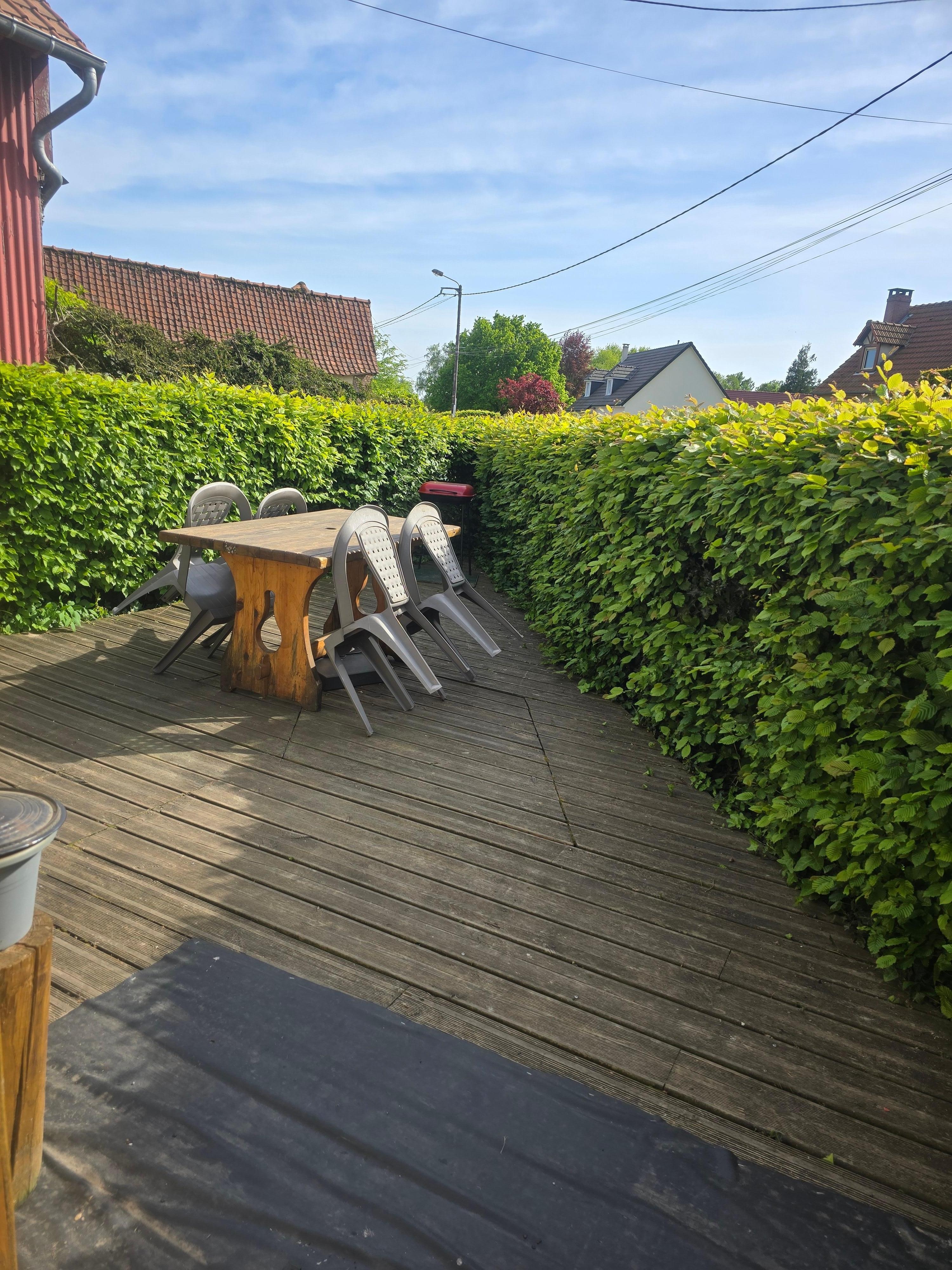 La terrasse avec barbecue 