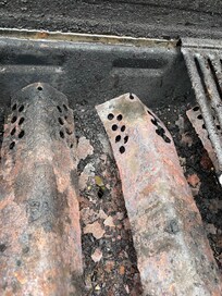 Unhealthy and dangerous rust on the barbecue