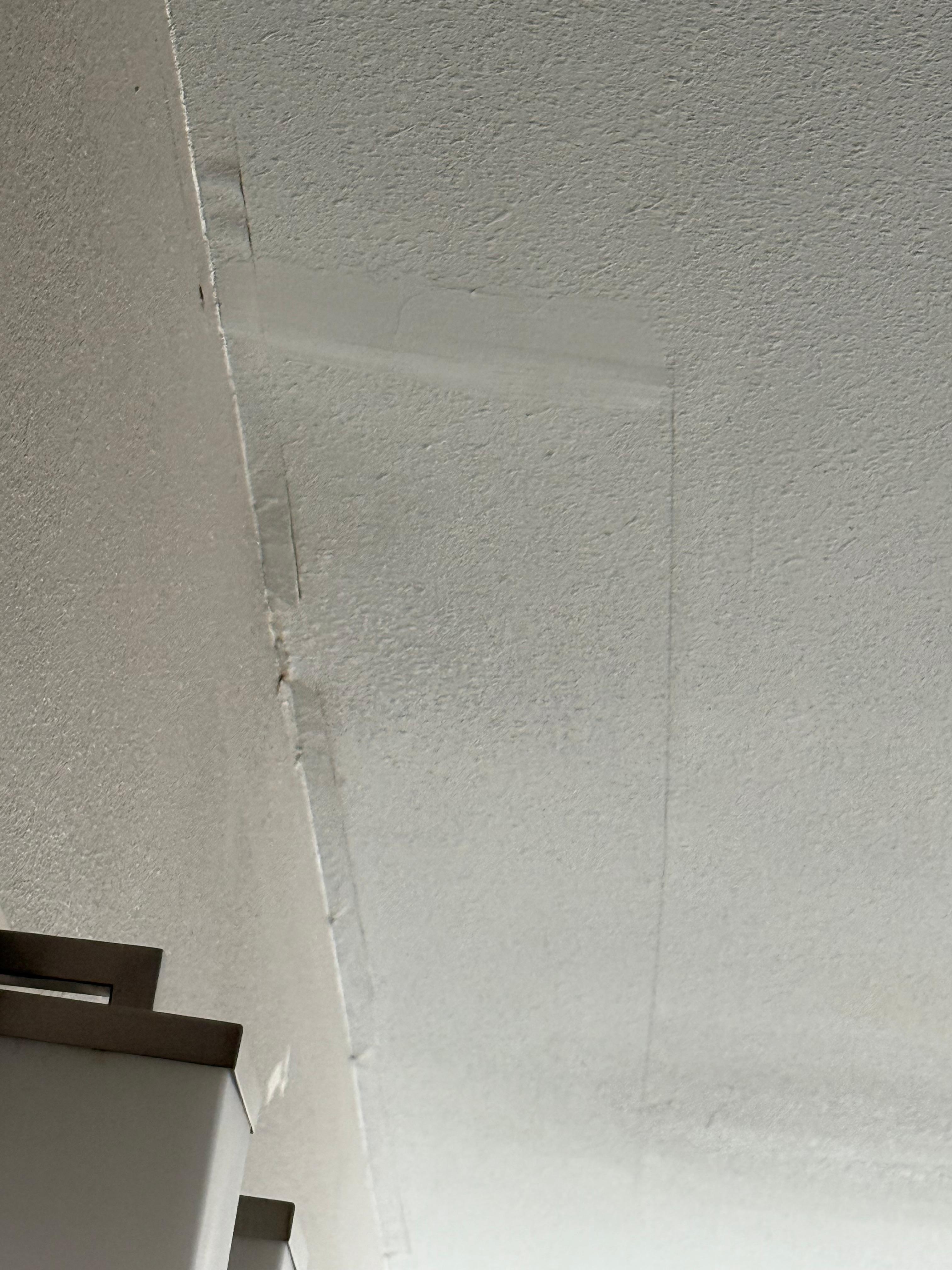 Ceiling damage, water penetration faux repair