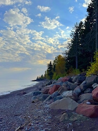 I took this picture on the beach in front of the cabin.