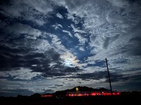 Beautiful night sky with the front office lodge