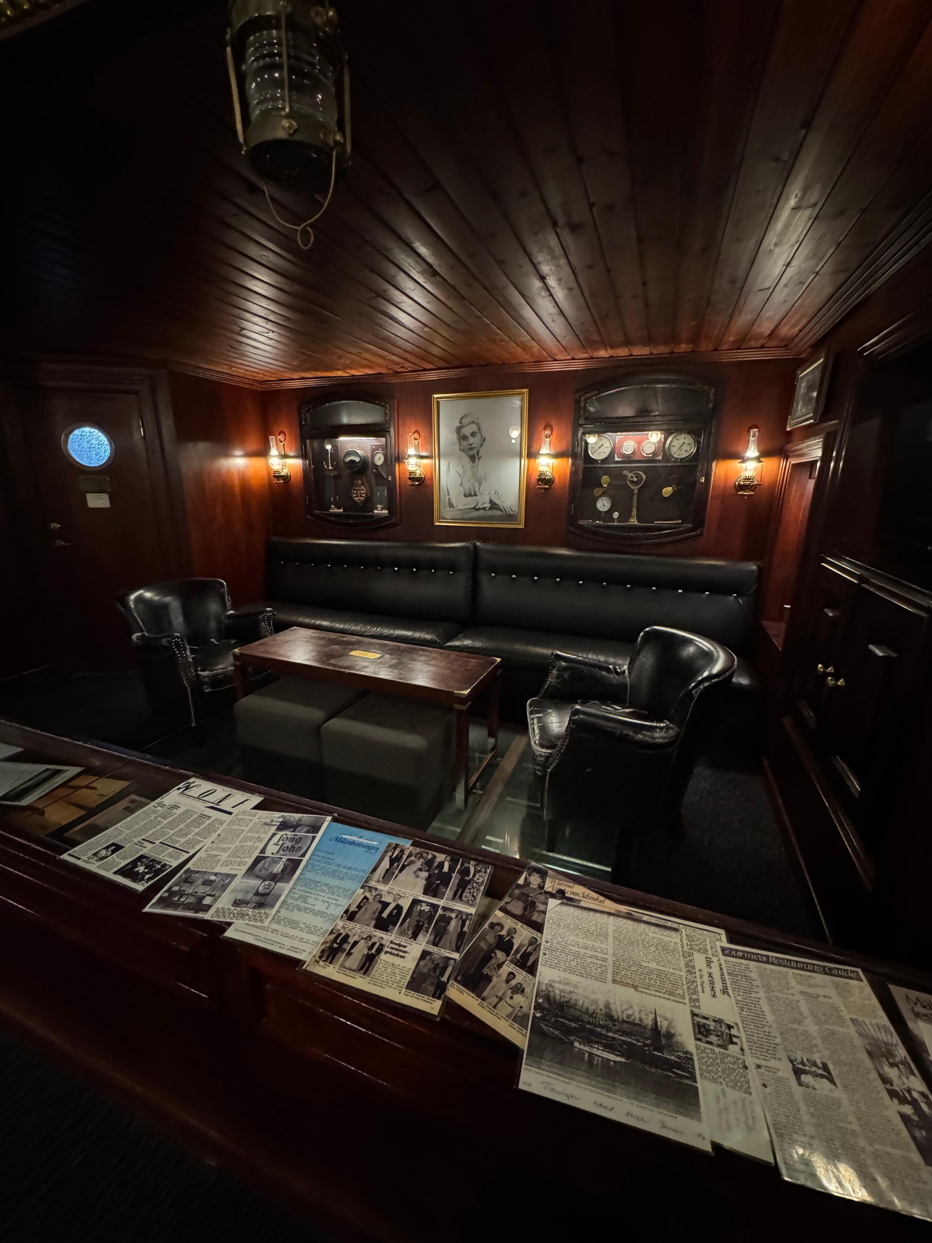 A relaxing area on the ship
