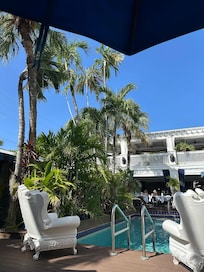Pool view from loungers