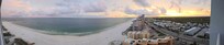 Panorama off the balcony at sunset.