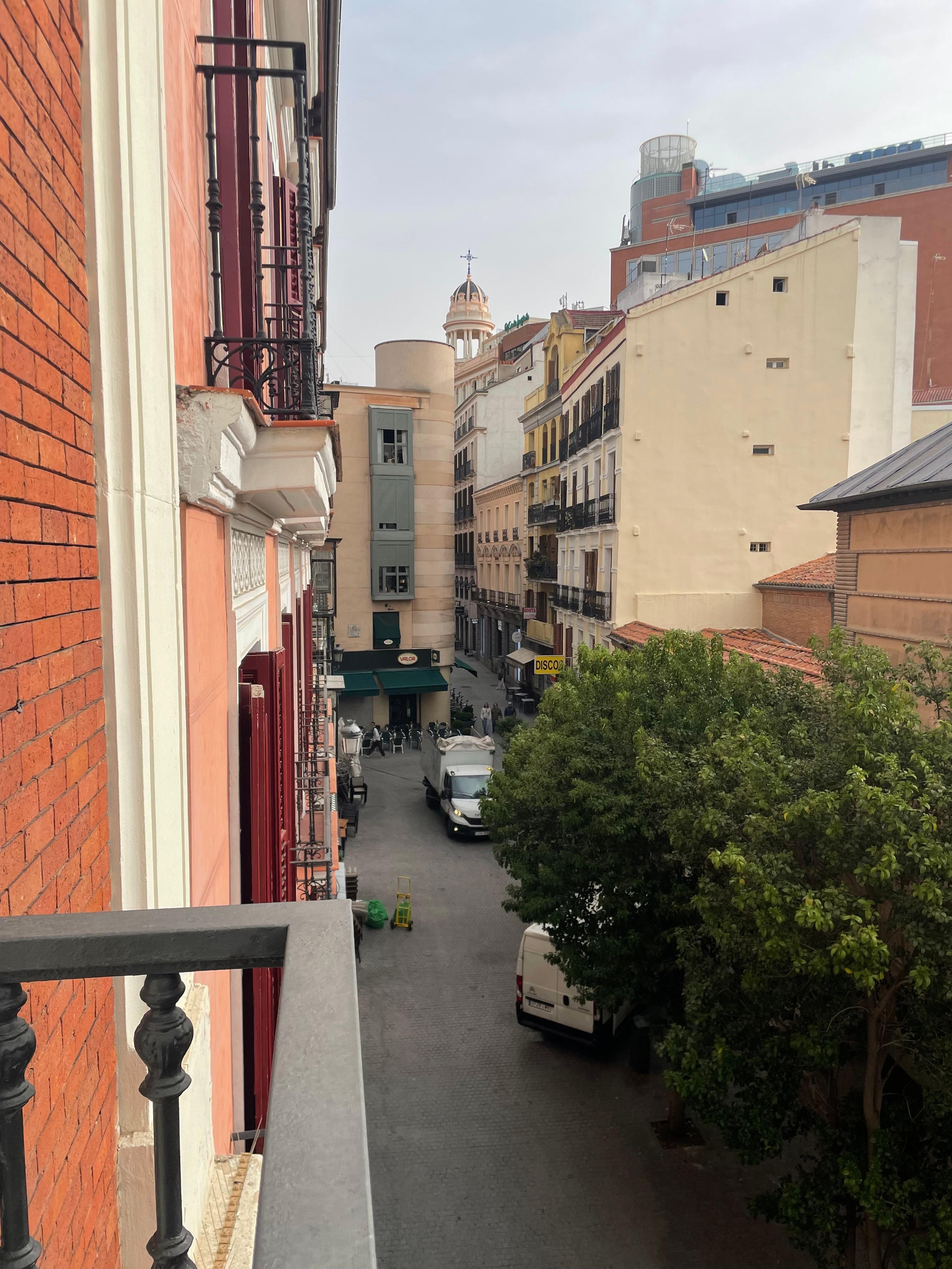 View of street from balcony of our room