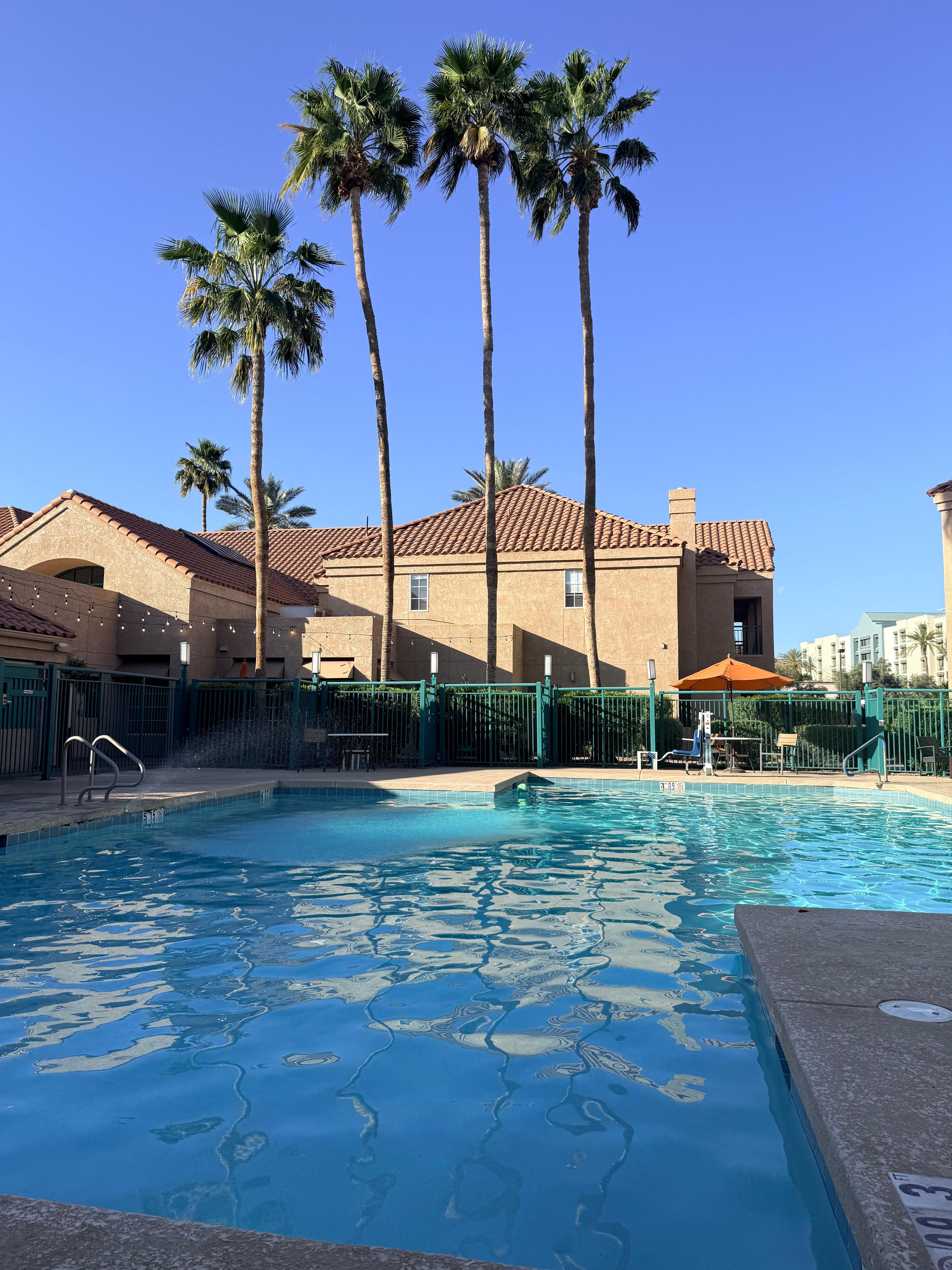 Nice pool area and hot tub! 