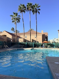Nice pool area and hot tub!