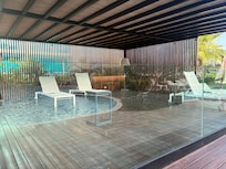 Family pool lounge area